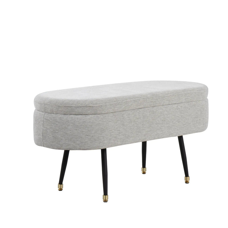Harvey - Contemporary Storage Bench - Black / Light Gray by HouseOfZazla