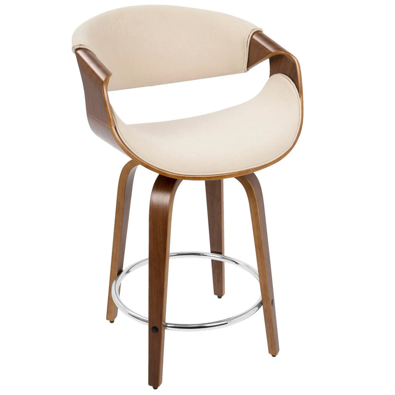 Curvini Mid - Century Modern Fixed Height Counter Stool With Swivel (Set of 2) by HouseOfZazla