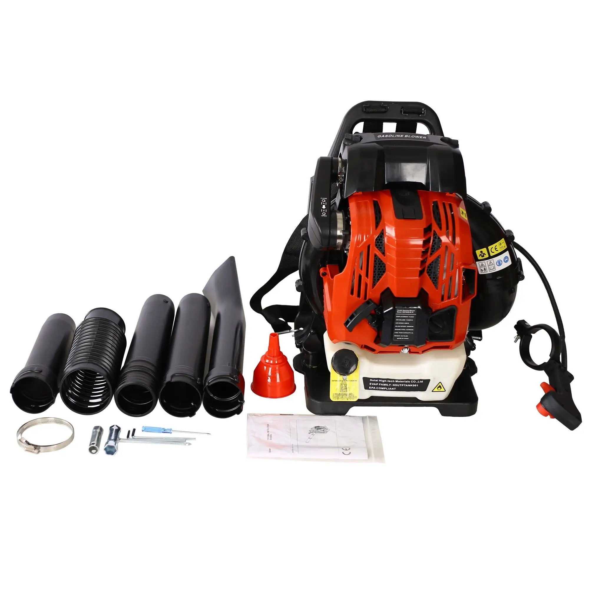 Powerful 76Cc 4 Stroke Gasoline Blower Epa Compliant Red Plastic - Red by HouseOfZazla