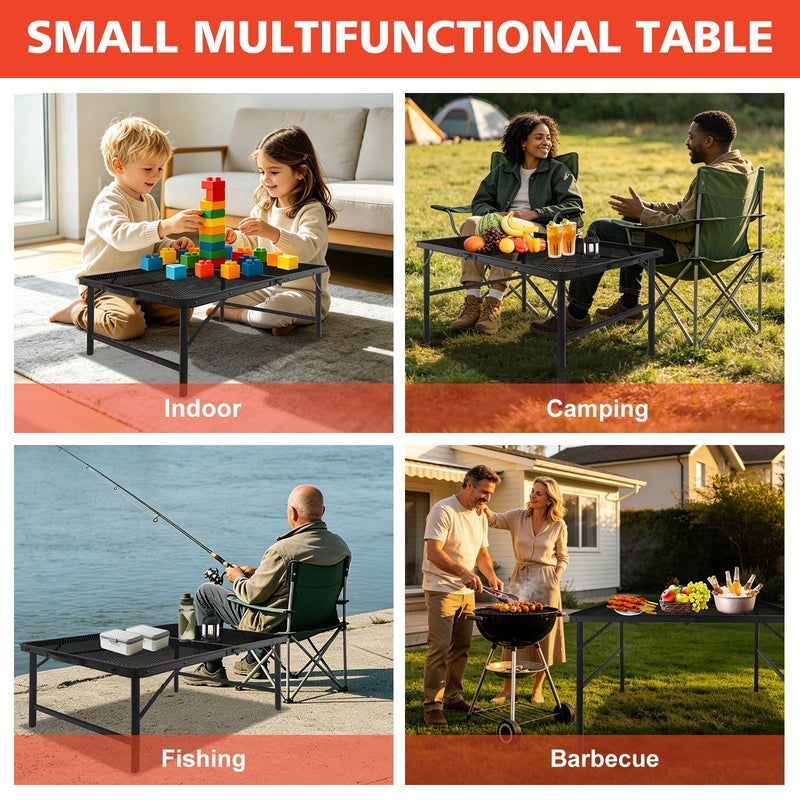 3FT Camping Table with Mesh Desktop, Lightweight & Portable Small Folding Grill Table by HouseOfZazla