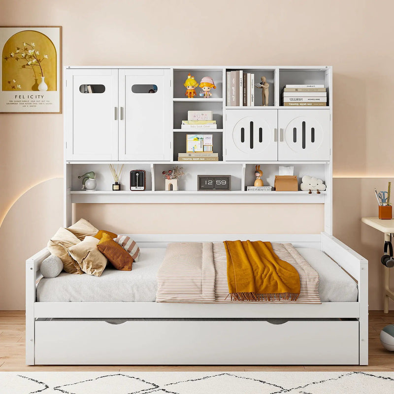 Daybed With All-In-One Cabinet And Shelf by HouseOfZazla