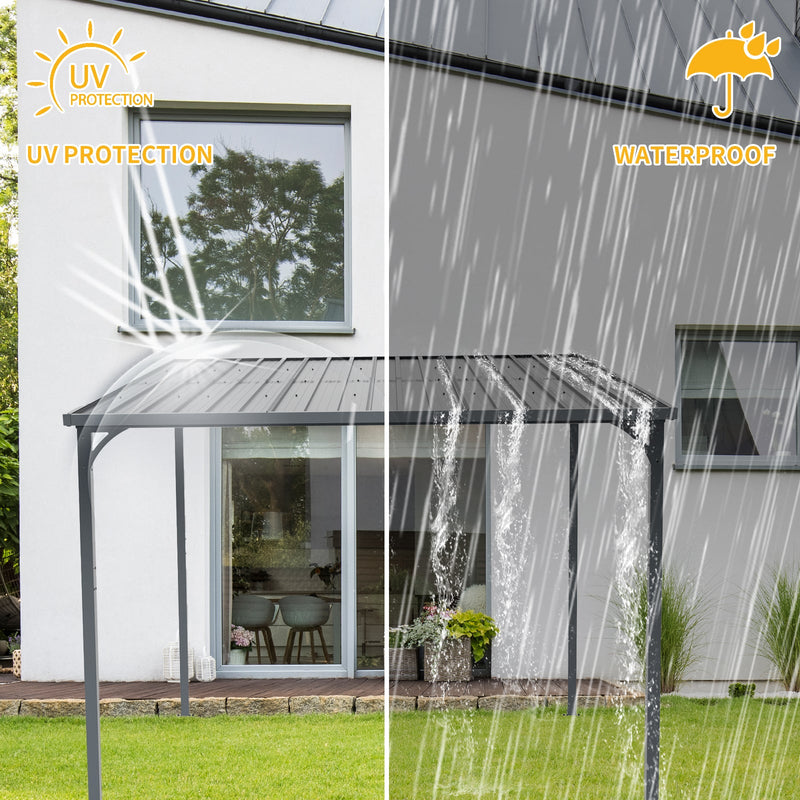 Outdoor Pergola 8' x 10' Metal Inclined Roof by HouseOfZazla