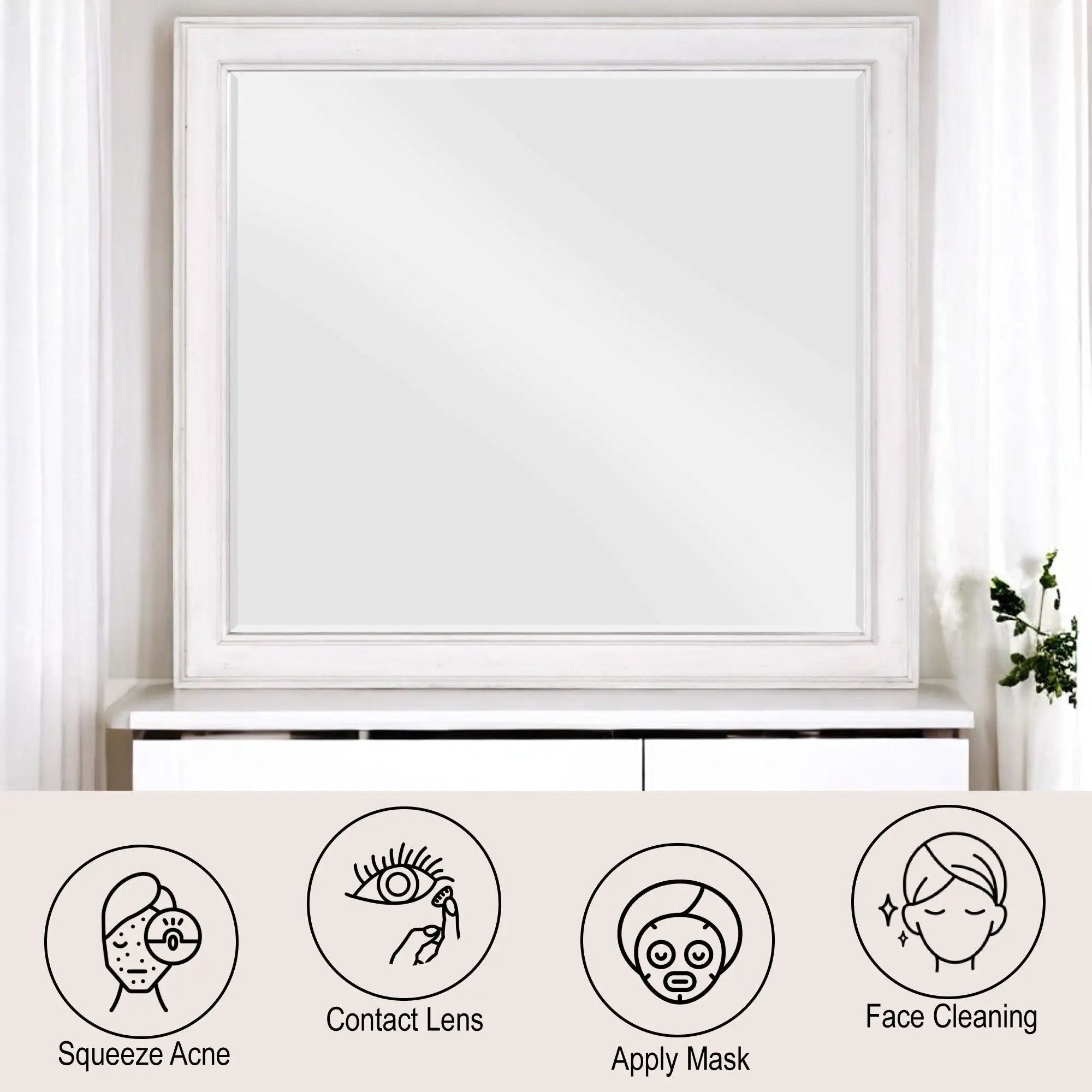 Katia - Weathered Mirror - White by Unique Piece Furniture