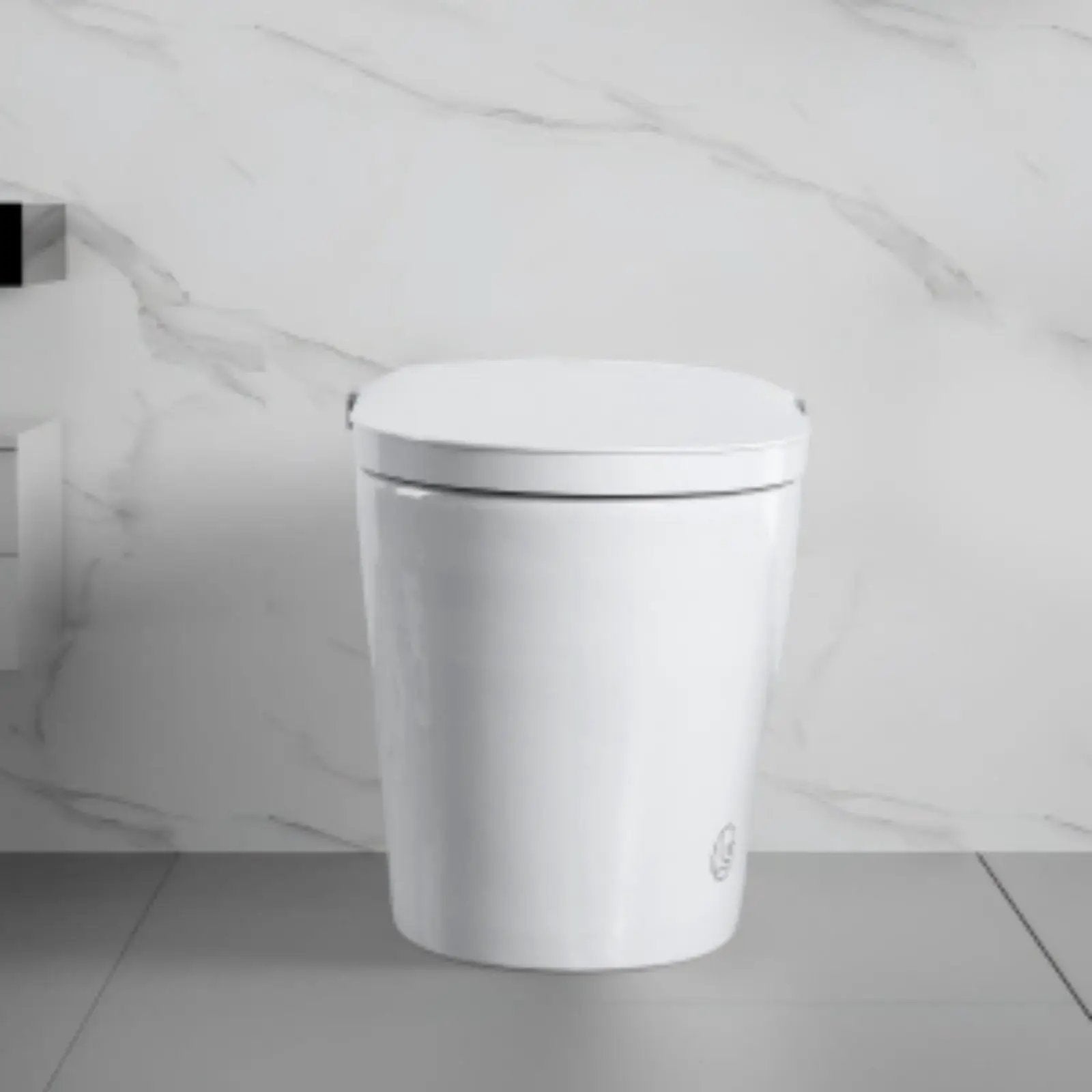 Tankless Smart Toilet With Bidet Built In, 1 Piece, Auto Flush, Auto Open / Close, Heated Seat, Bubble Wash, Warm Water And Dry, Adjustable Temp, Remote Control Side Know - White by HouseOfZazla
