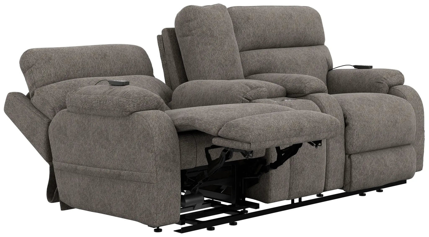 Regenerator - Dual Lift Power Headrest Console Loveseat With CR3 Heat/Massage/Lumbar/Zero Gravity by Unique Piece Furniture