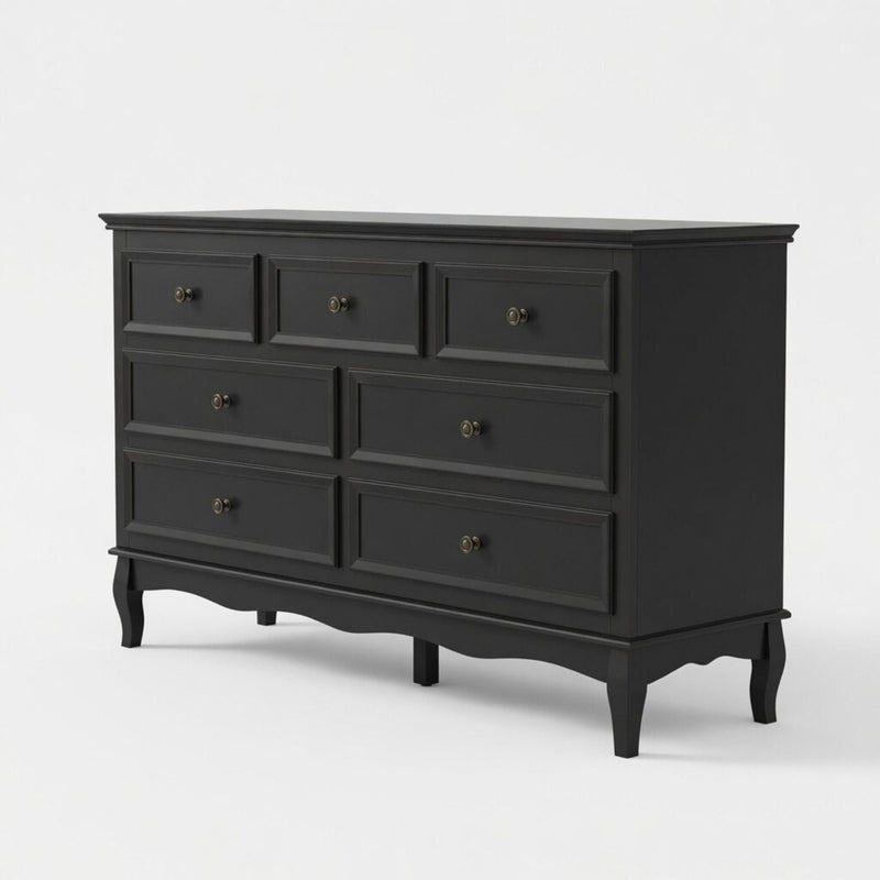 7 Drawer Dresser, Storage Chest - Black by HouseOfZazla