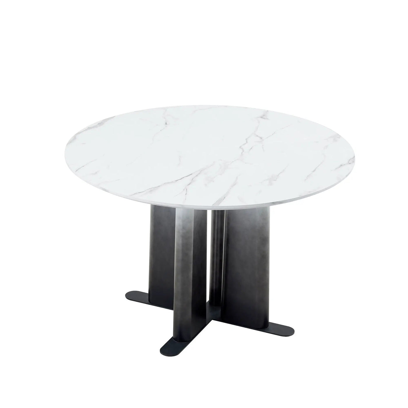 Round Dining Table With Cross Base, Modern Home Furniture by HouseOfZazla