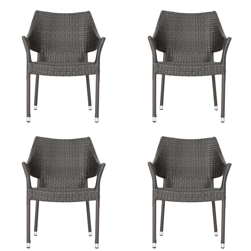 Outdoor Resin Chair with Weather Resistant Stackable Design - Outdoor