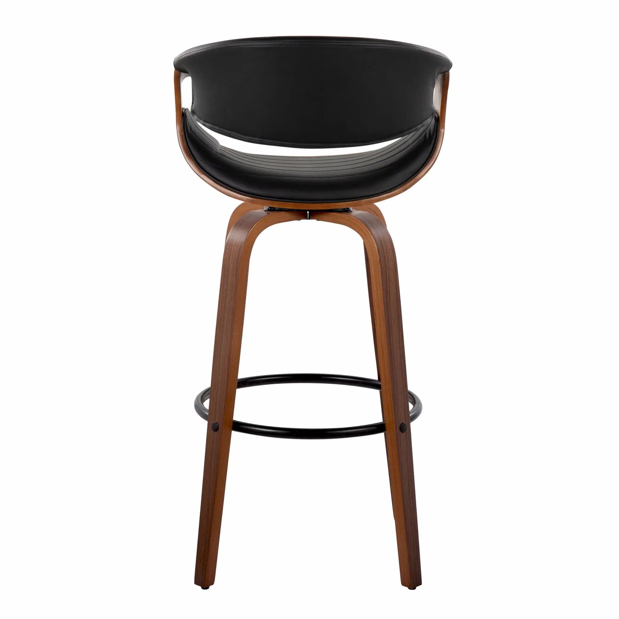 Symphony - Mid Century Modern Fixed Height Barstool With Swivel And Round Footrest (Set of 2) by HouseOfZazla