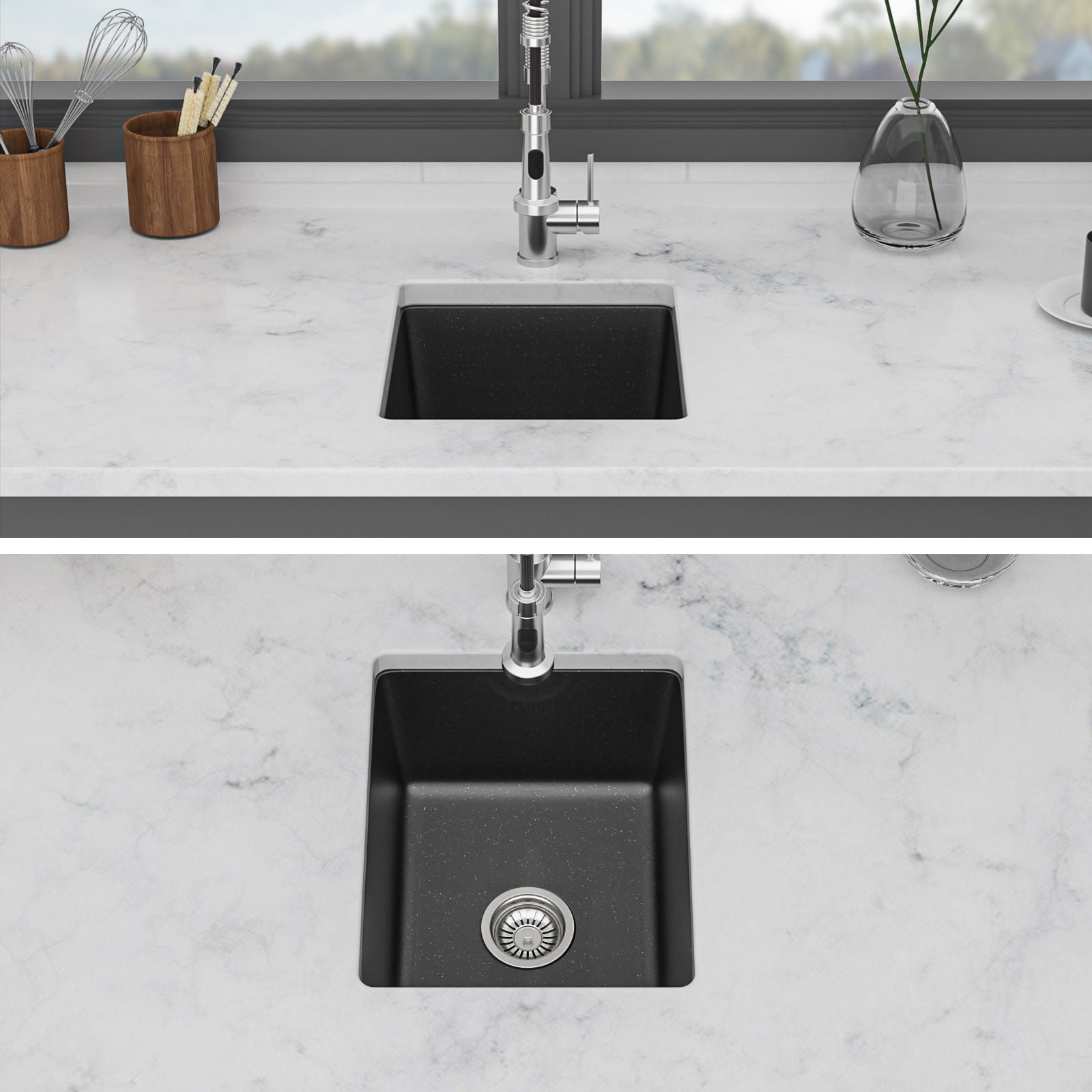 Quartz Composite Undermount Single Bowl Kitchen Sink by HouseOfZazla