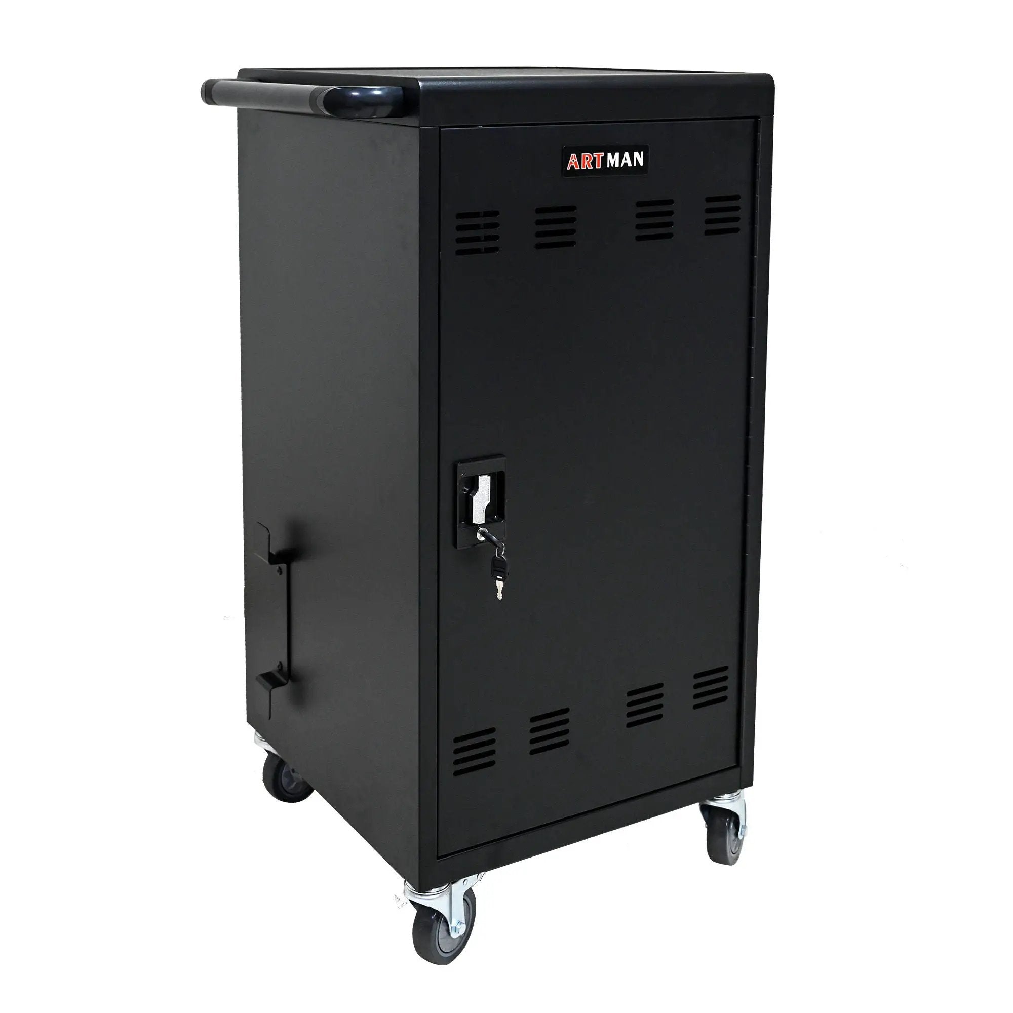 45 Bay Mobile School Charging Cart Station For Chromebook, Tablet And Laptop Computer With Power Strip Included - Black by HouseOfZazla