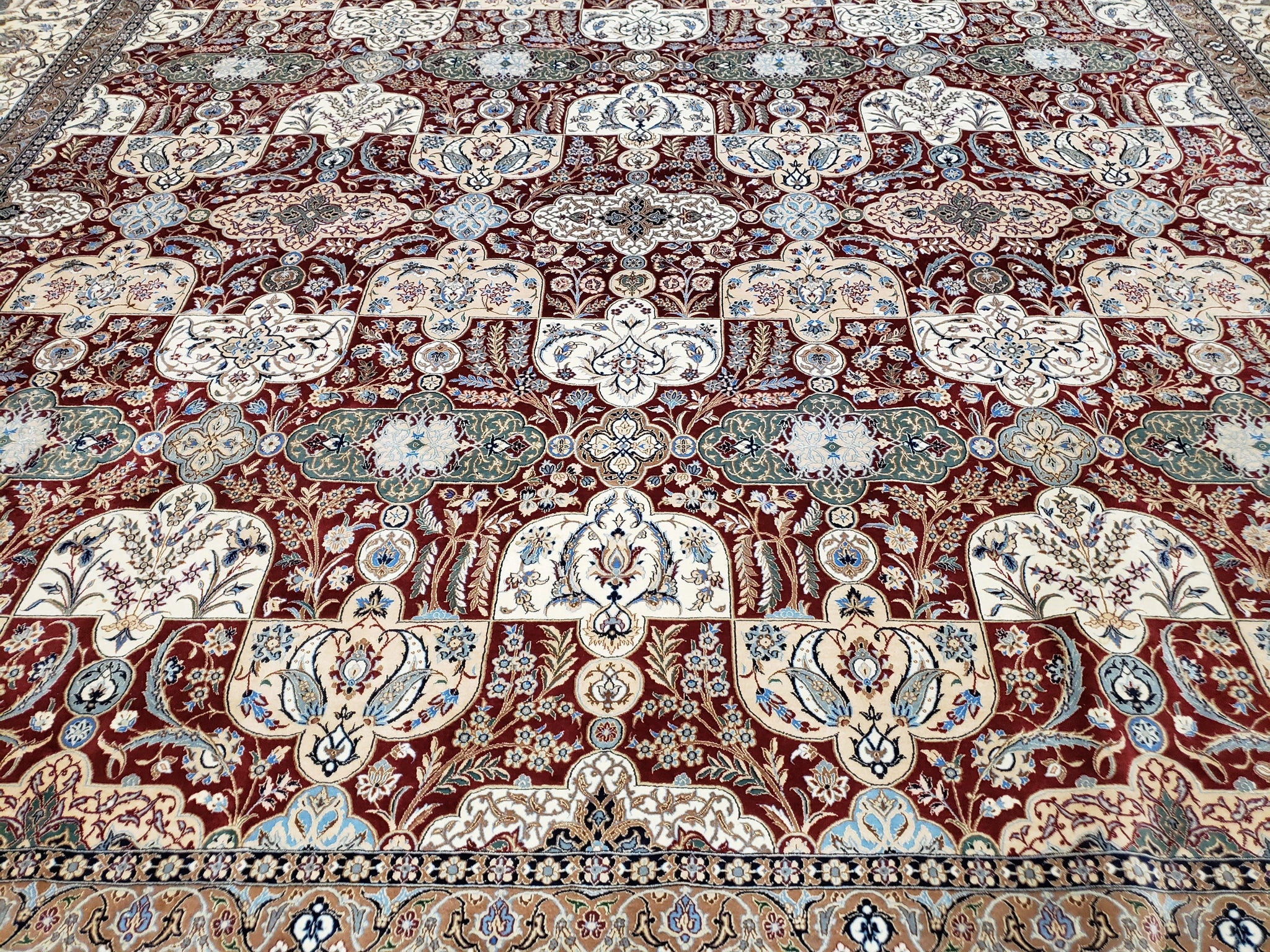 Persian Nain Rug 11x15 – Wool on Silk, Hand-Knotted, Signed Masterpiece by Jewel Rugs