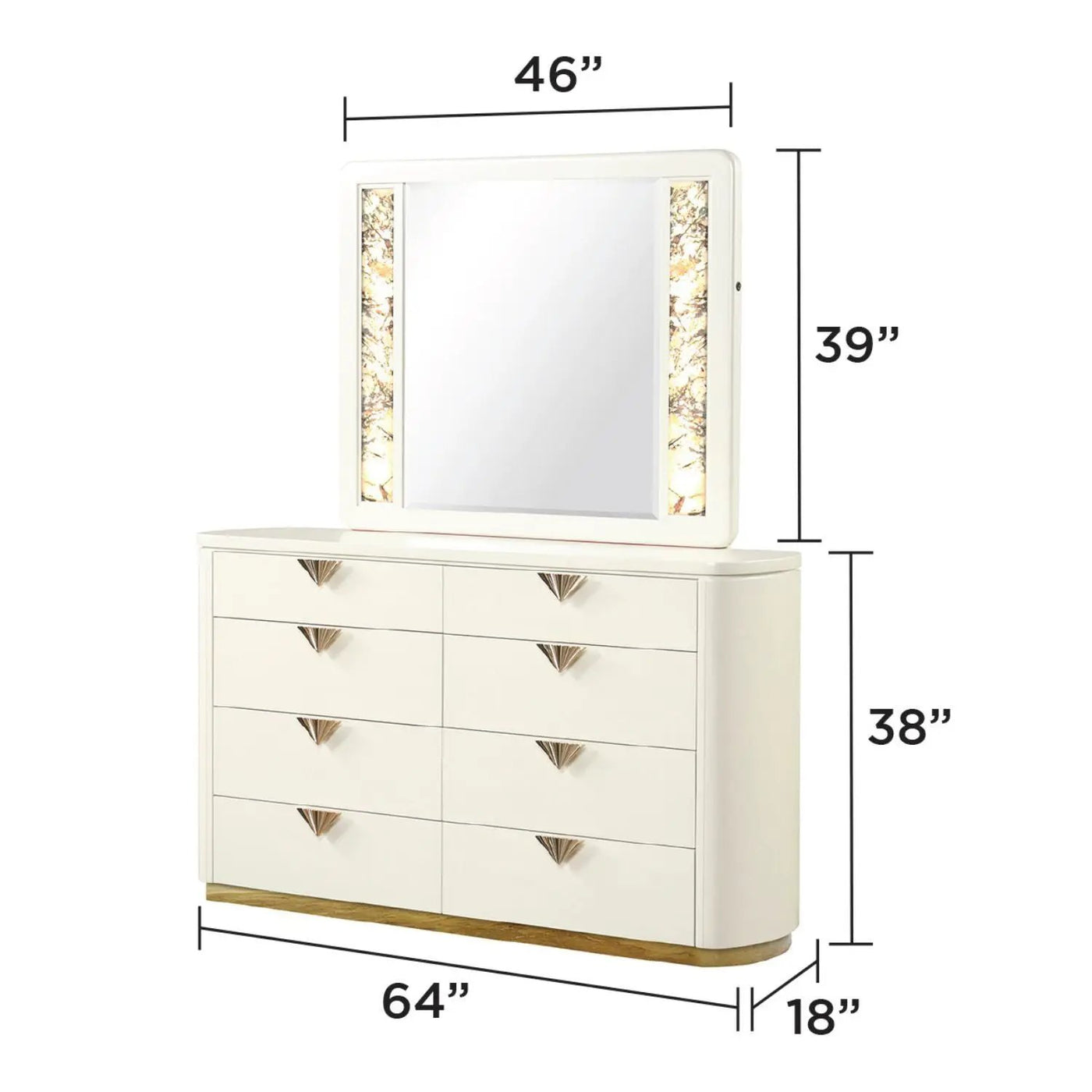 La Pierre - Modern Bedroom Set With Upholstered LED Bed by HouseOfZazla