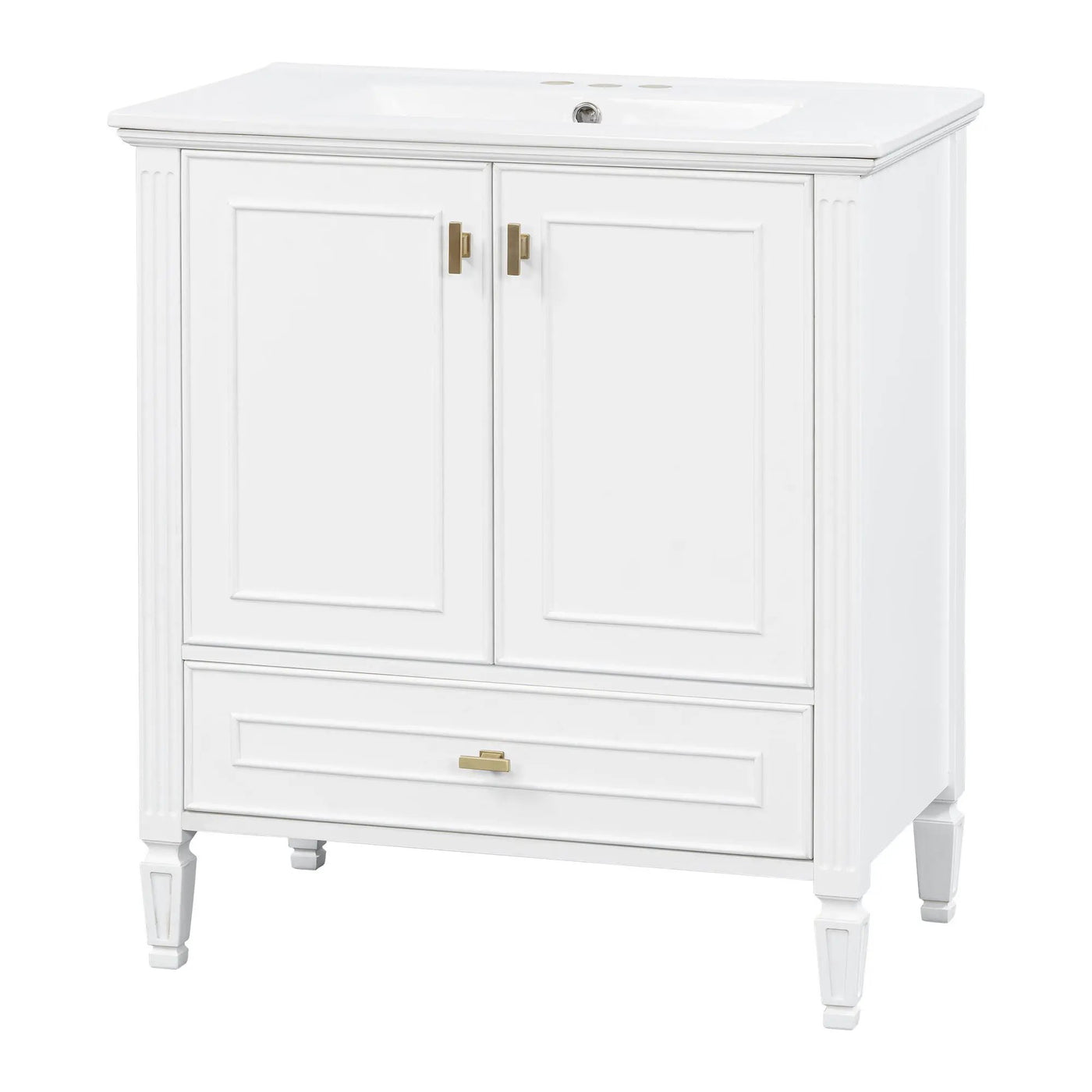 Freestanding Vanity With 1 Drawer & 2 Soft Close Doors With Door Mounted Storage by HouseOfZazla