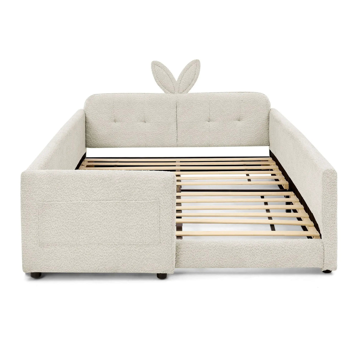 Cute Rabbit Ear Upholstered Platform Bed Frame With Safety Rail by HouseOfZazla