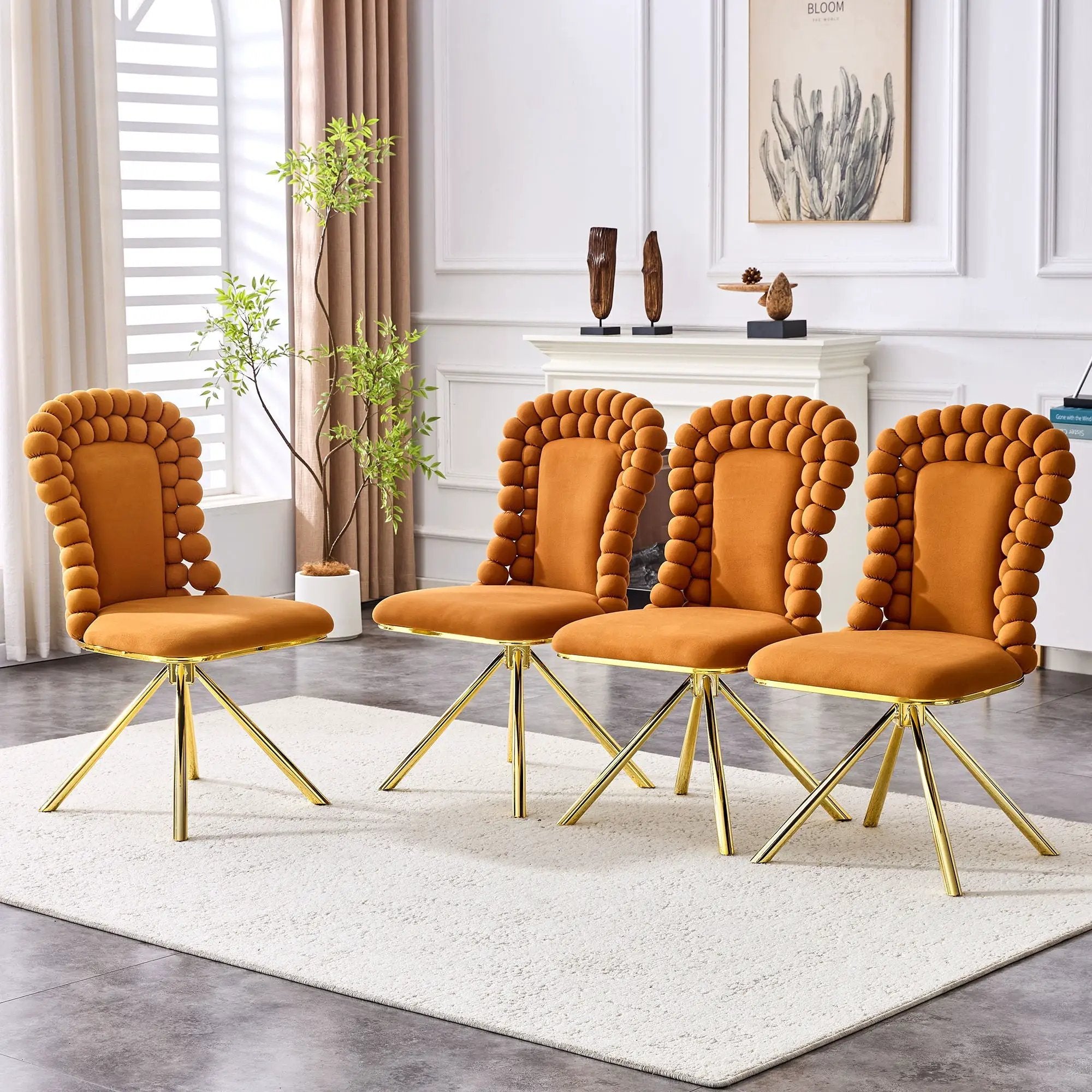 Puffy Bubble, Ball Chain Chair For Dining Room & Kitchen (Set of 2) by Unique Piece Furniture