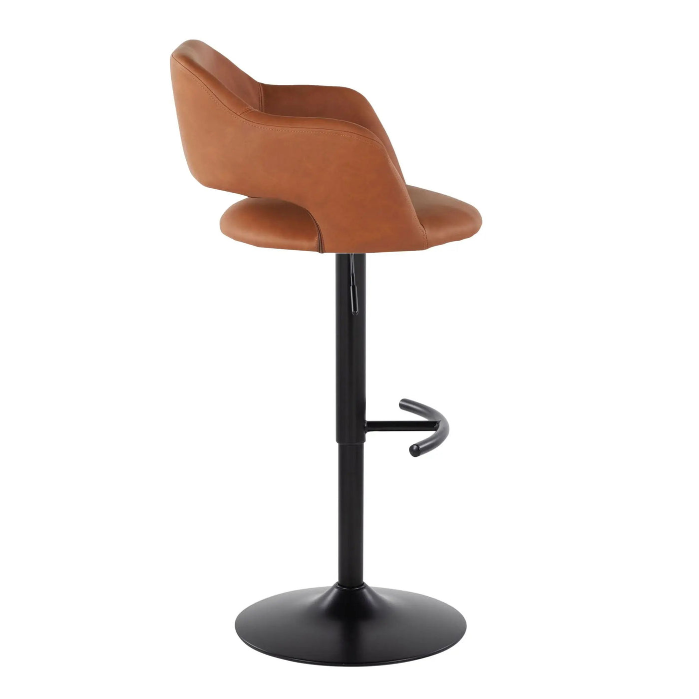 Margarite - Contemporary Adjustable Barstool With Swivel With Rounded T Footrest (Set of 2) by HouseOfZazla