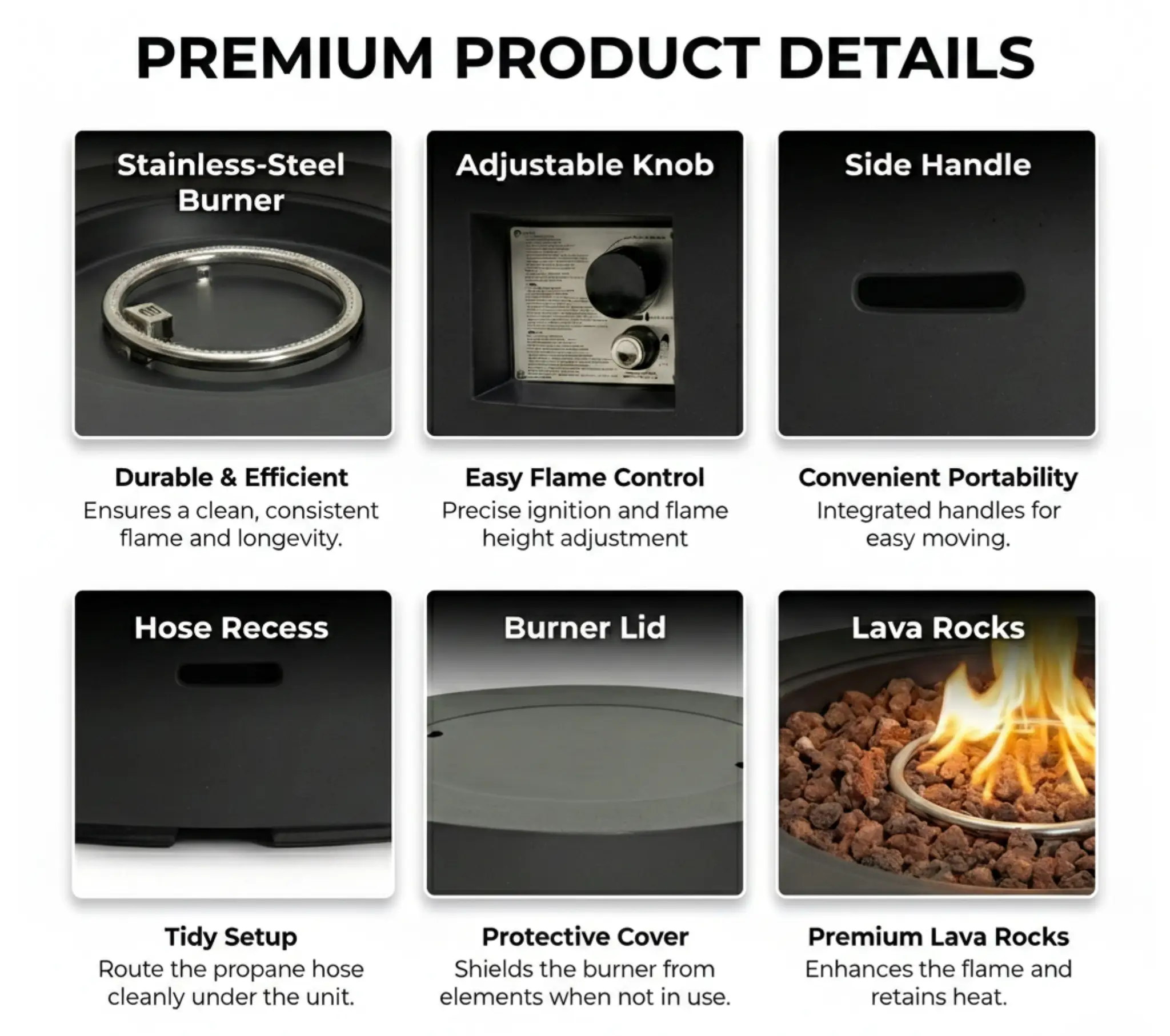 40' Round Outdoor Propane Fire Pit Table by HouseOfZazla