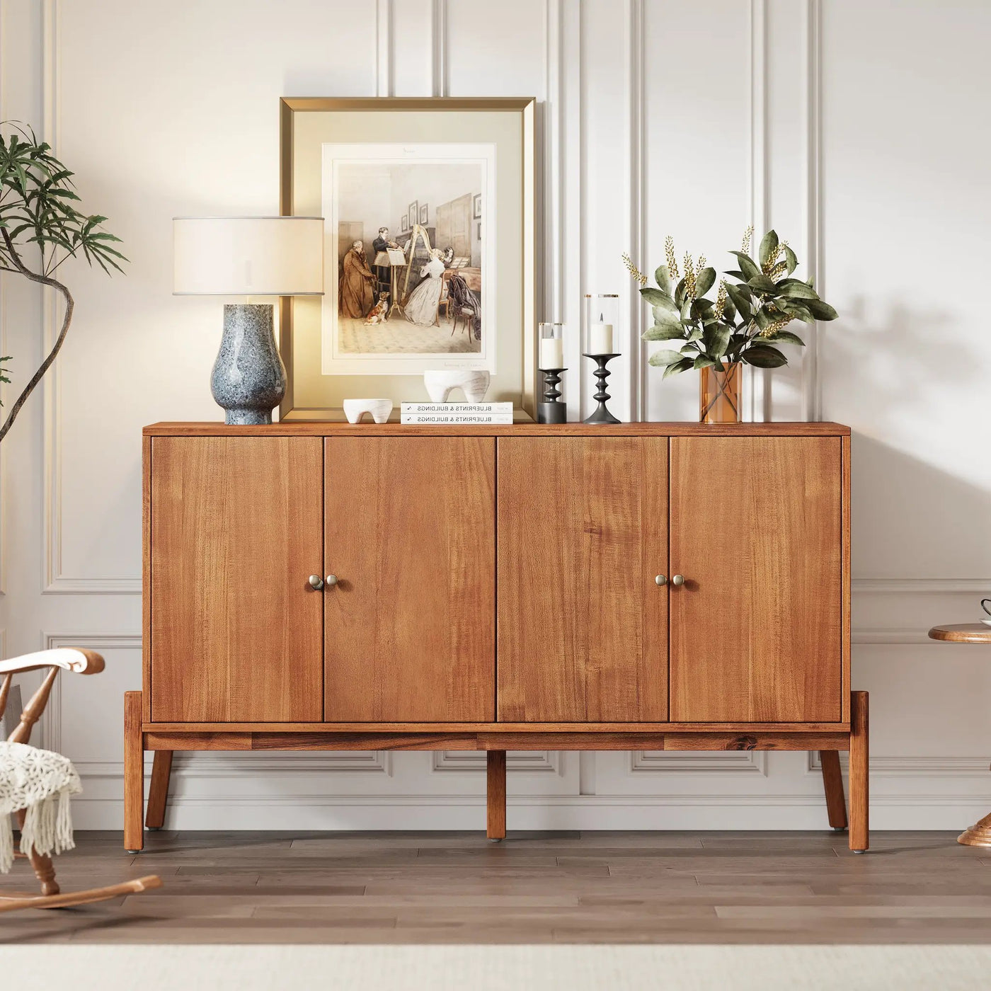 Vintage Sideboard Buffet Cabinet, 56.8" W x 18" D x 34.2" H by HouseOfZazla