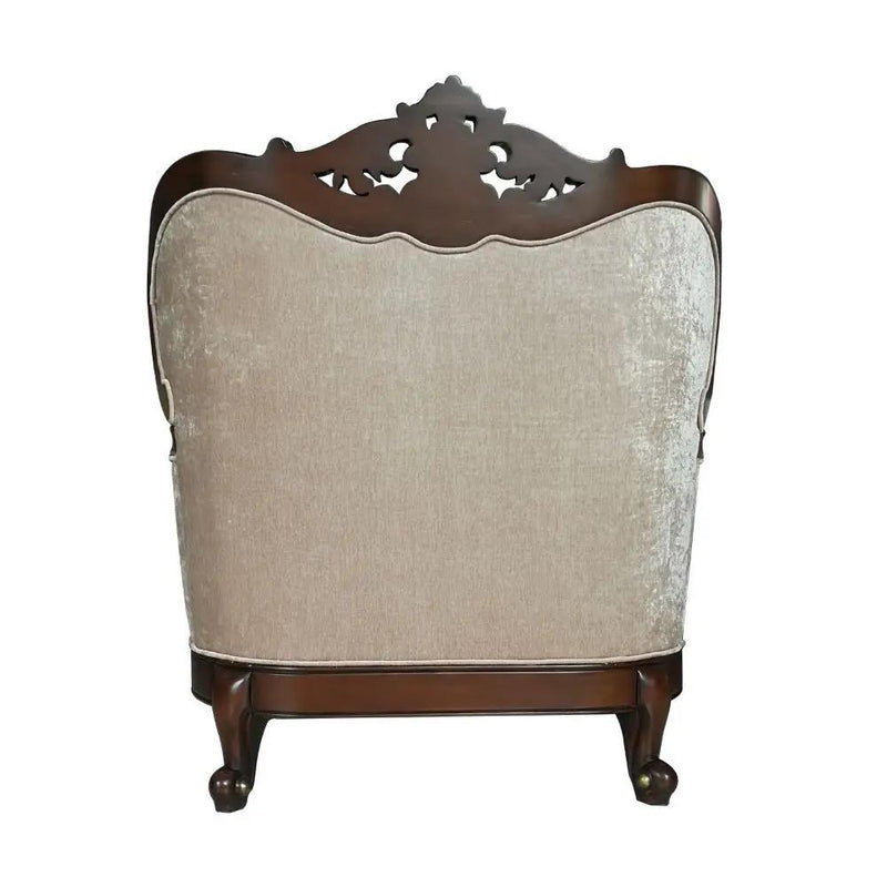 Devayne - Chair With 2 Pillows (Same Lv01584) - Pattern Fabric & Dark Walnut by Unique Piece Furniture