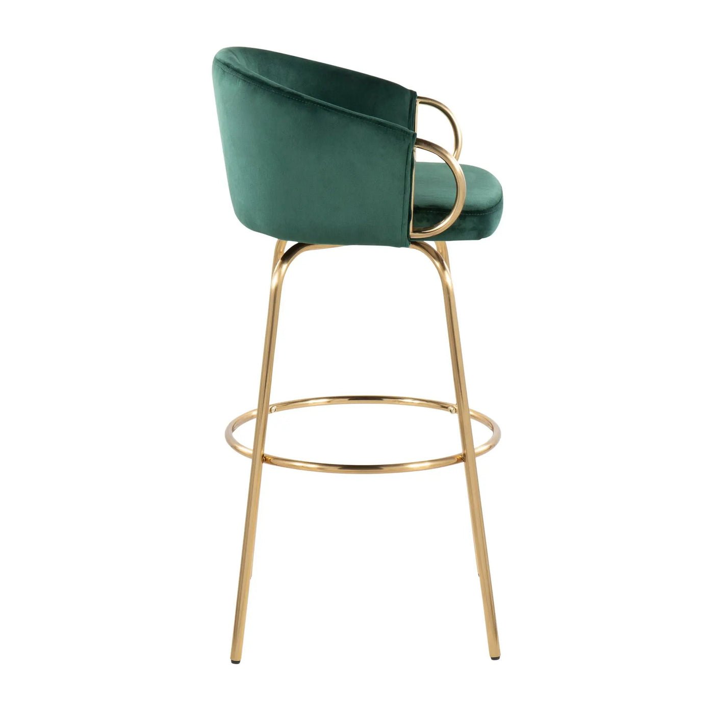 Claire - Contemporary / Glam Fixed Height Bar Stool (Set of 2) Round Footrest (Set of 2) by HouseOfZazla