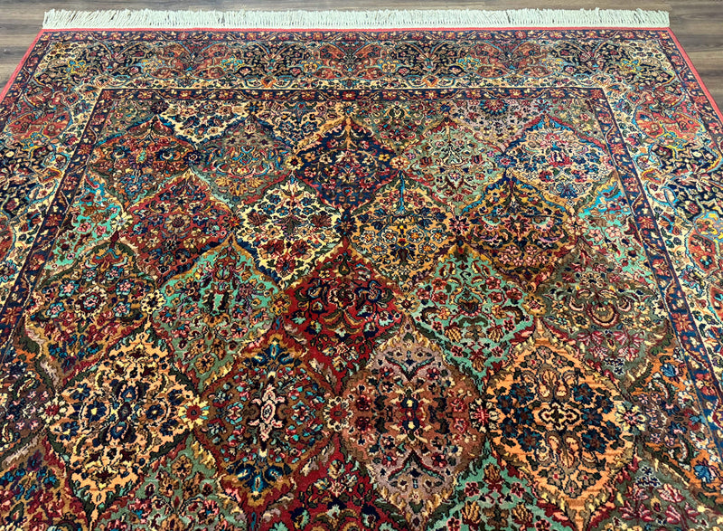 Karastan Rug 8.8 x 10.6, Multicolor Panel Kirman Rug #717, Original 700 Series, Wool by Jewel Rugs