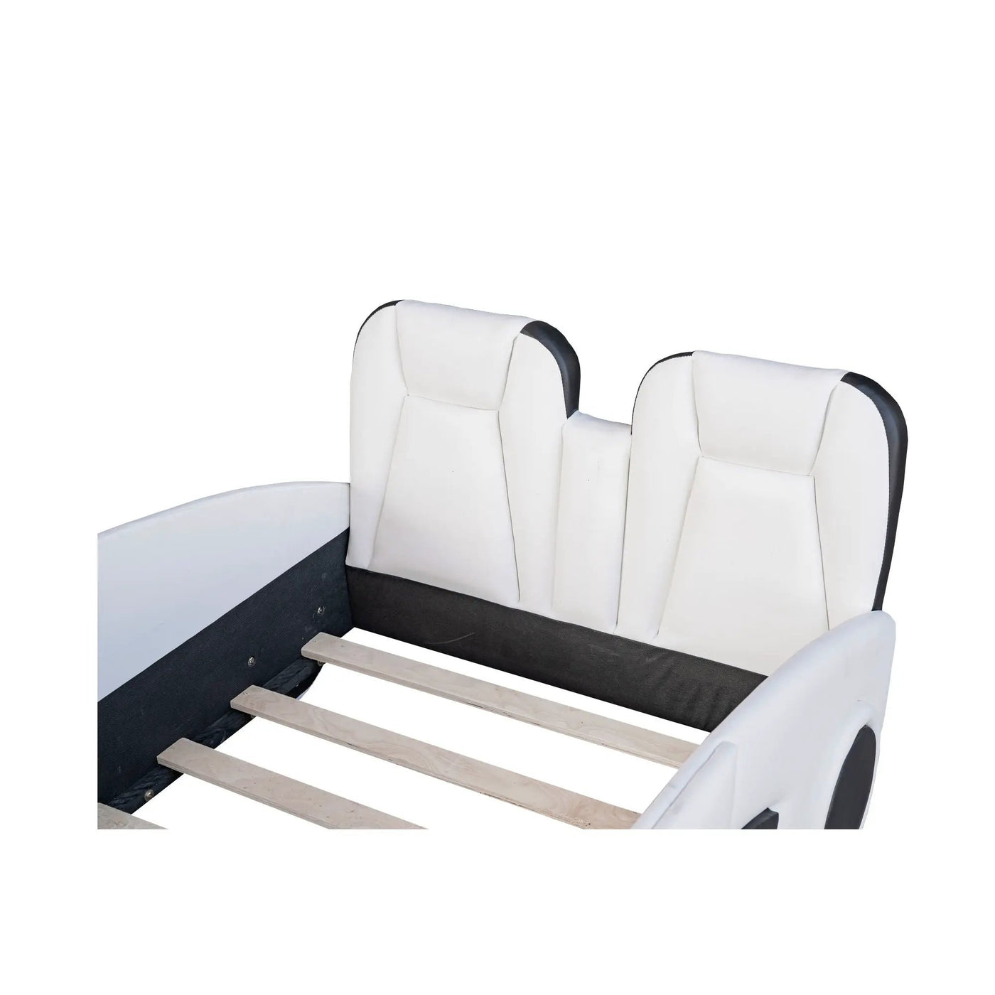 Race Car Shaped Twin Platform Bed With Wheels, Pine Wood Construction by HouseOfZazla