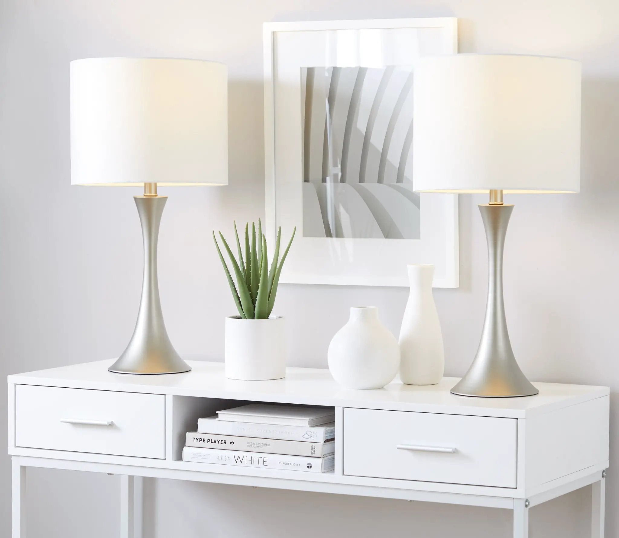 Lenuxe - Contemporary & Modern Design Table Lamp (Set of 2) by HouseOfZazla
