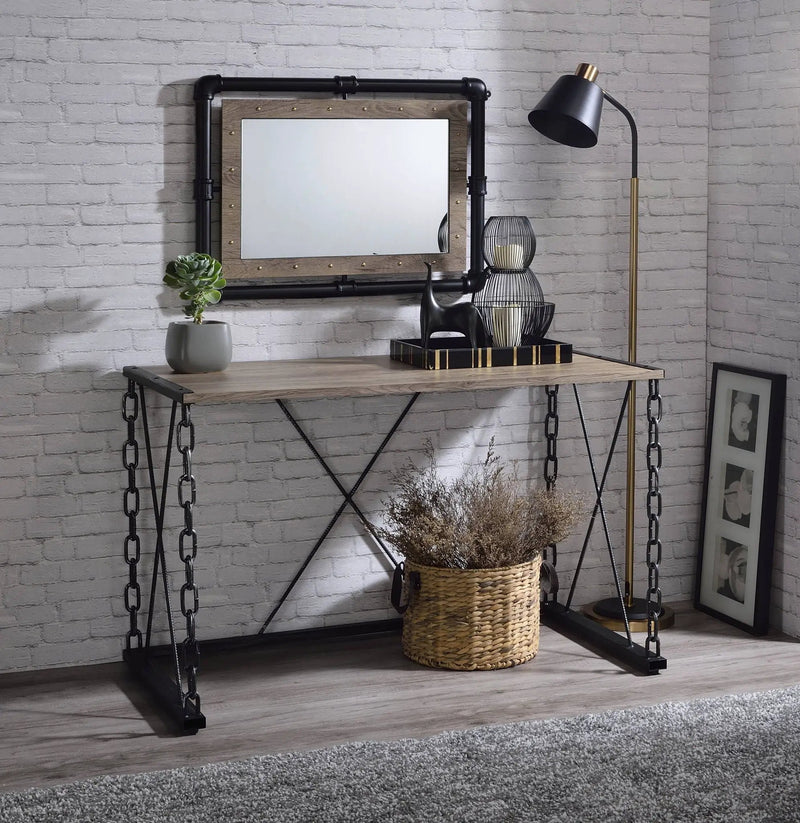 Jodie - Console Table - Rustic Oak / Antique Black by Unique Piece Furniture