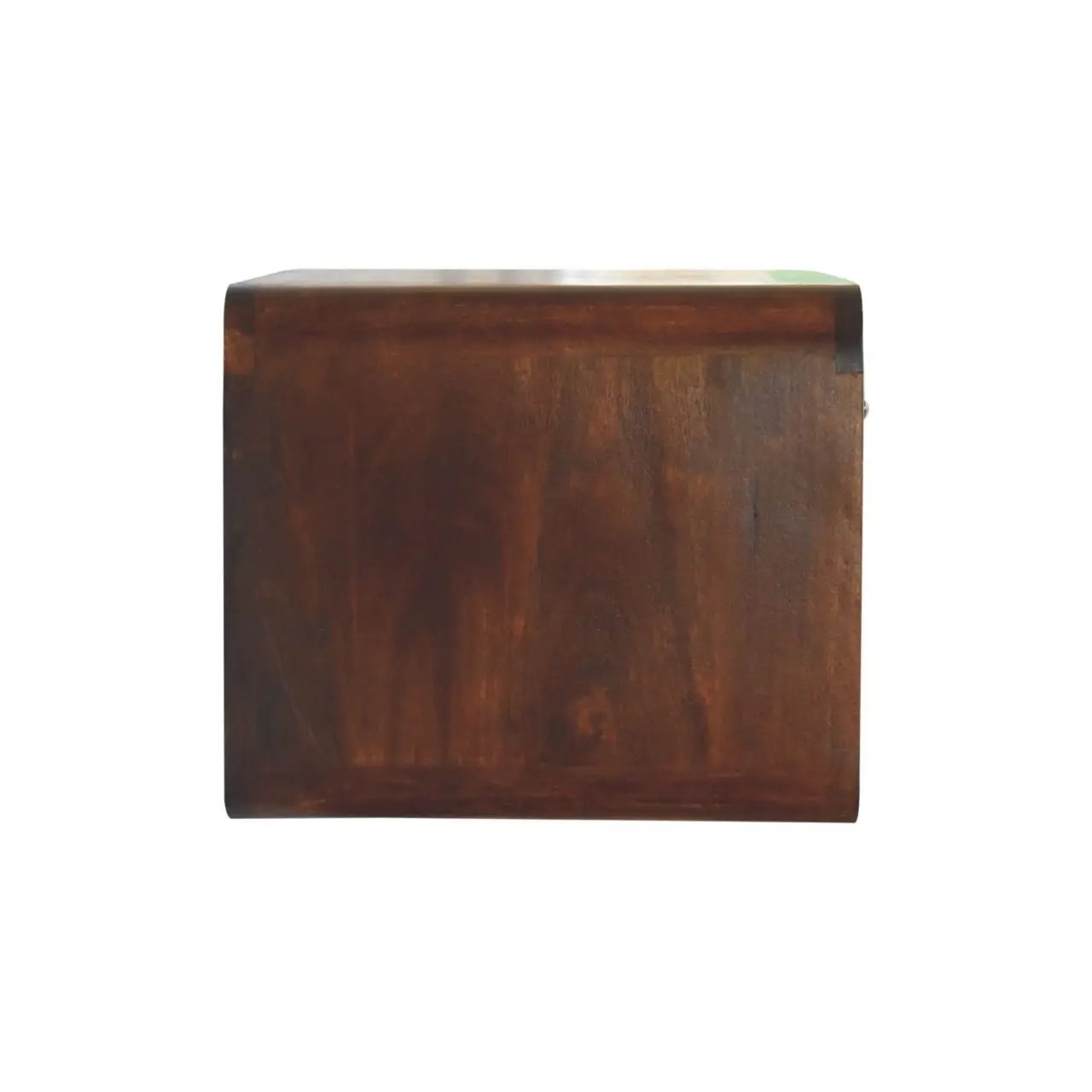 Solid Wood Large Curve Floating Bedside, 1-Drawer, 1 Open Slot, Chestnut by HouseOfZazla