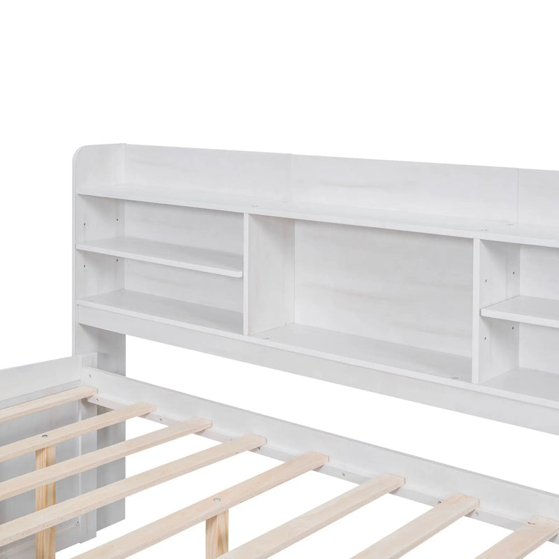 Captain Bed With Built In Bookshelves, 3 Storage Drawers, And Trundle by HouseOfZazla