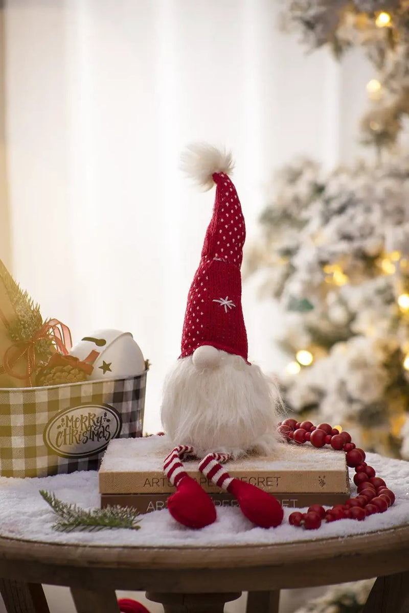 Christmas Gnomes Decorations, Christmas Table Home Ornaments For Holiday Party Gifts (Set of 2) - White / Red by HouseOfZazla