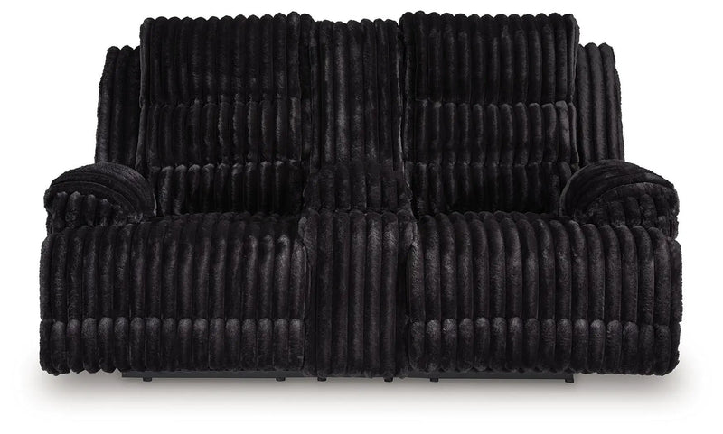Rhine Falls - Double Reclining Power Loveseat With Console - Onyx by Unique Piece Furniture