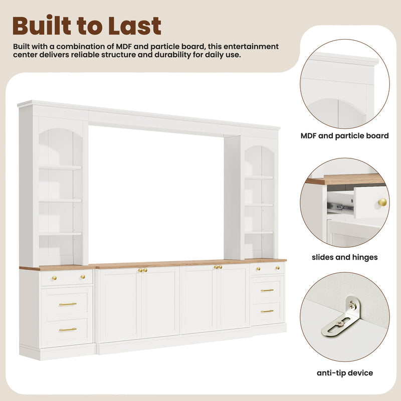 Farmhouse Arched Entertainment Center Wall Unit, photo 6 of 10