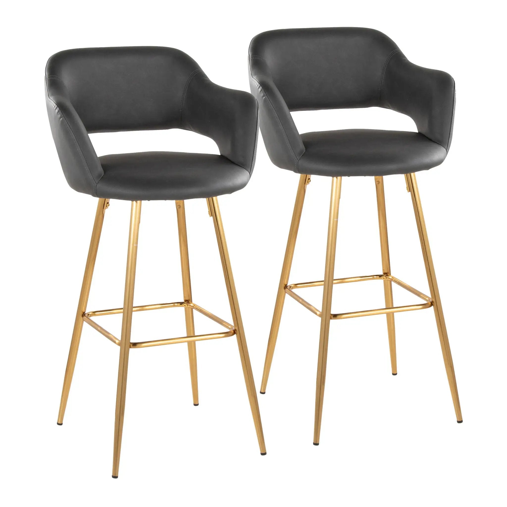 Margarite - Contemporary Fixed Height Barstool With Footrest (Set of 2) With Square by Unique Piece Furniture