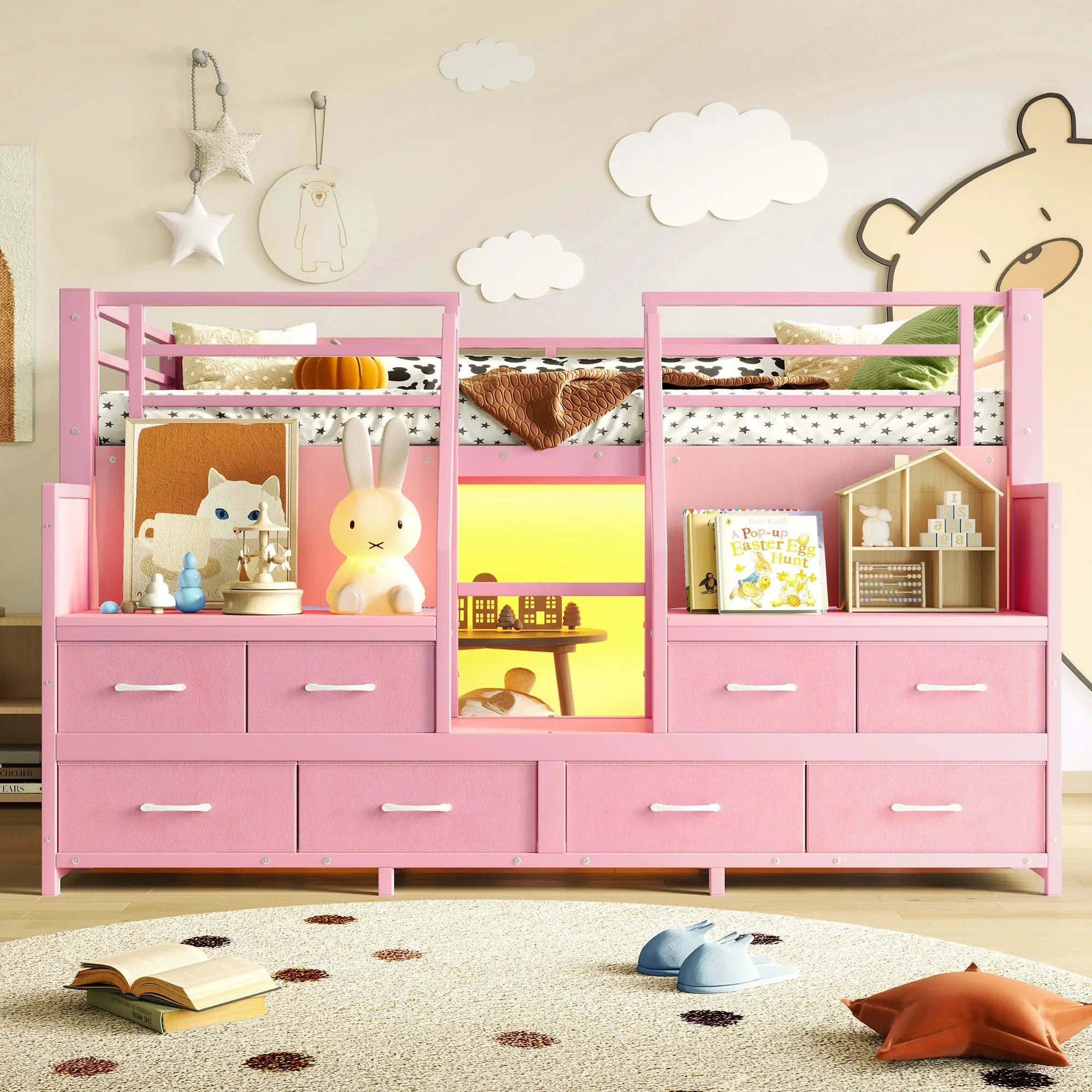 Twin Low Loft Bed with Multi-Storage Spaces by HouseOfZazla