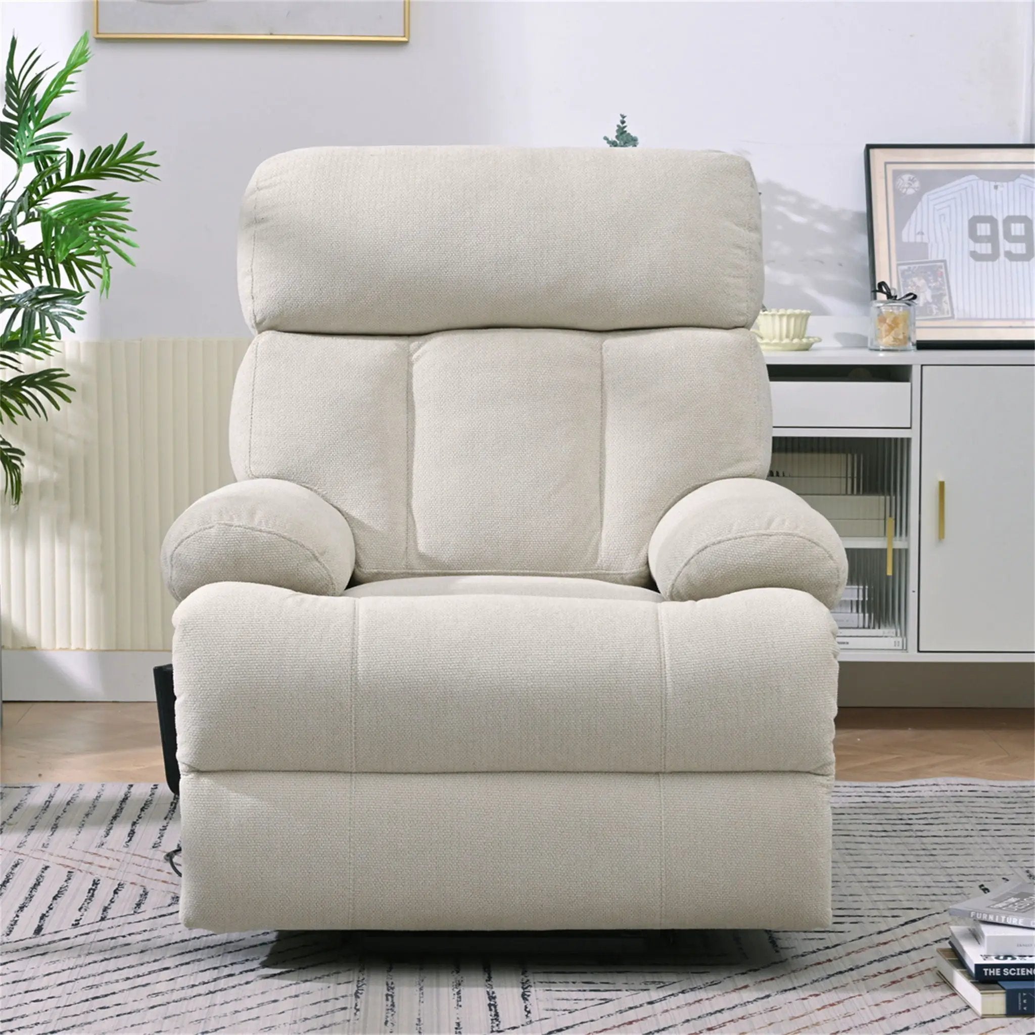 Oversized Power Lift Recliner Chai With Remote Control, Side Pocket, Spacious Seat by HouseOfZazla
