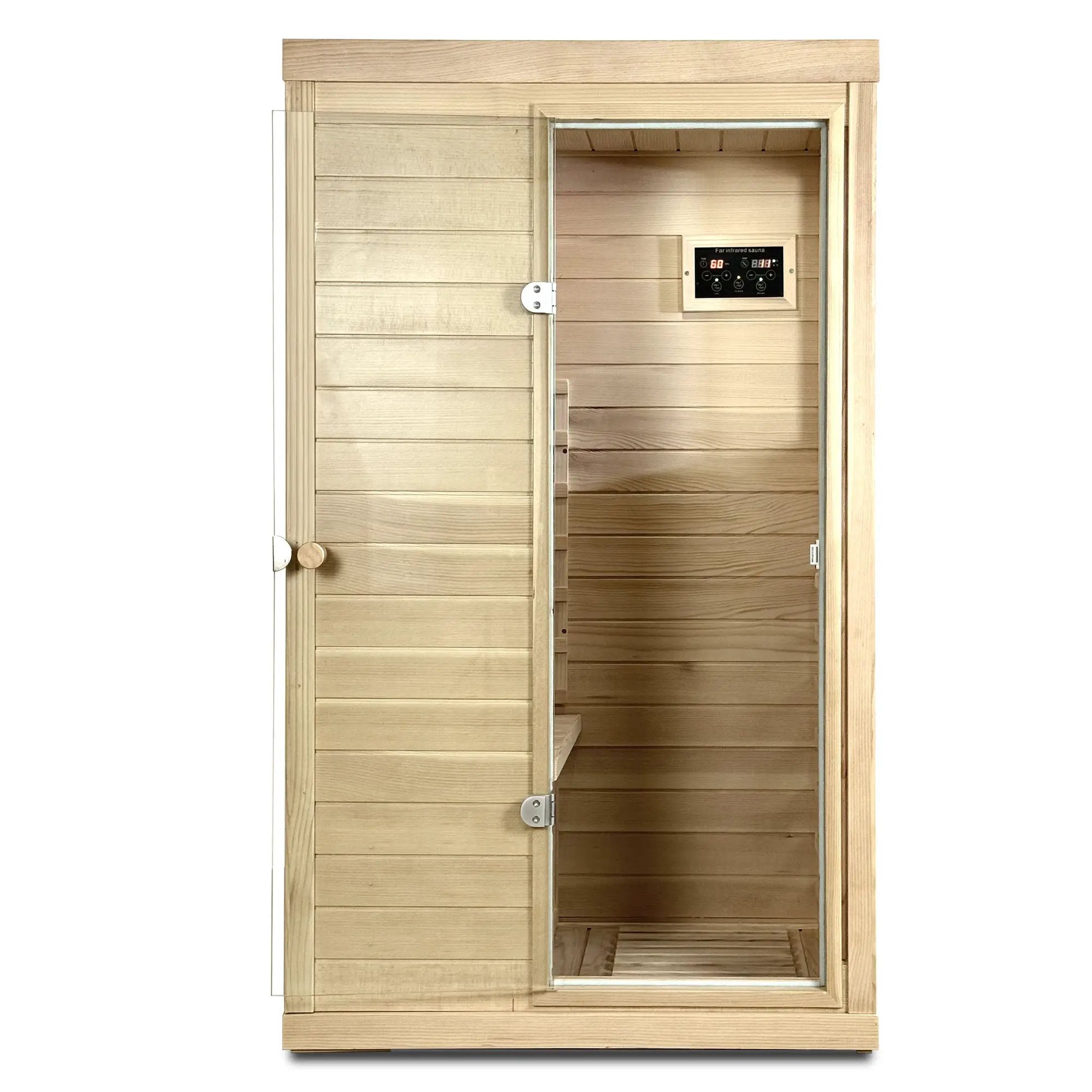 Canadian Hemlock Wood One Person Far Infrared Sauna by HouseOfZazla