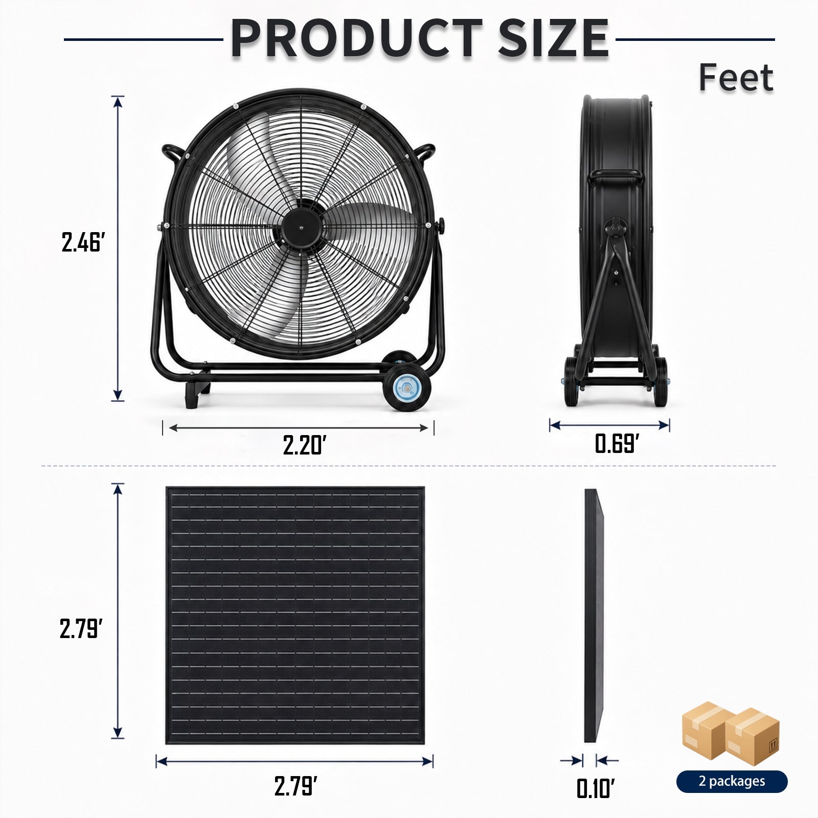 24 Inch Solar Floor-Standing Fan With Adjustable Solar Panel by HouseOfZazla