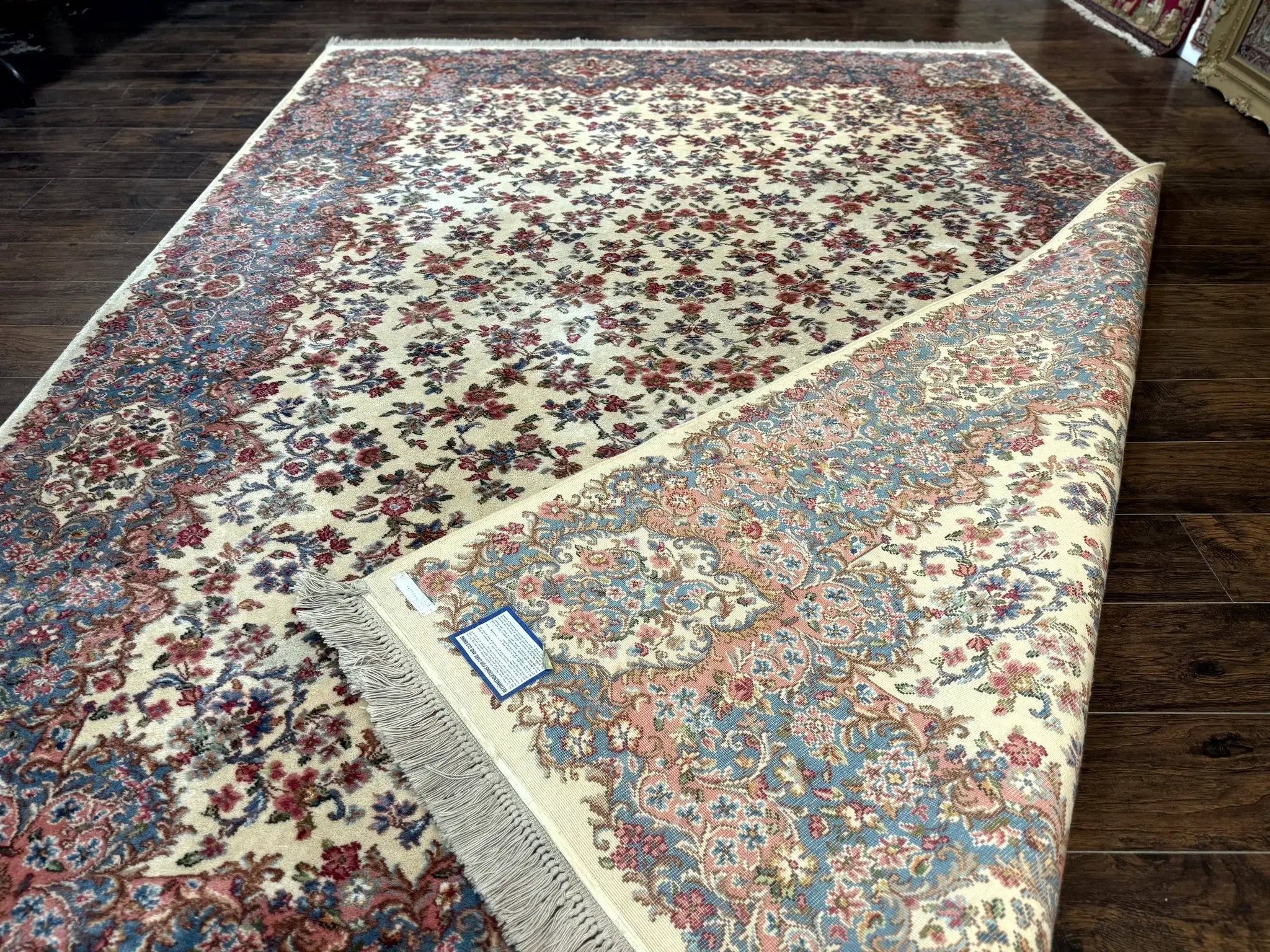 Karastan Rug 8.8 x 12 Ivory Kirman #788, Original 700 Series, Wool Karastan Carpet, Karastan Area Rug, Vintage Karastan, Living Room Rug by Jewel Rugs
