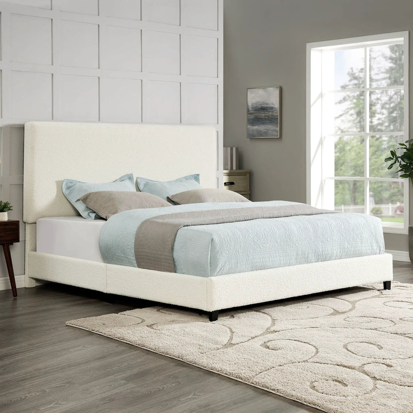 Platform Bed & Upholstered Headboard by HouseOfZazla