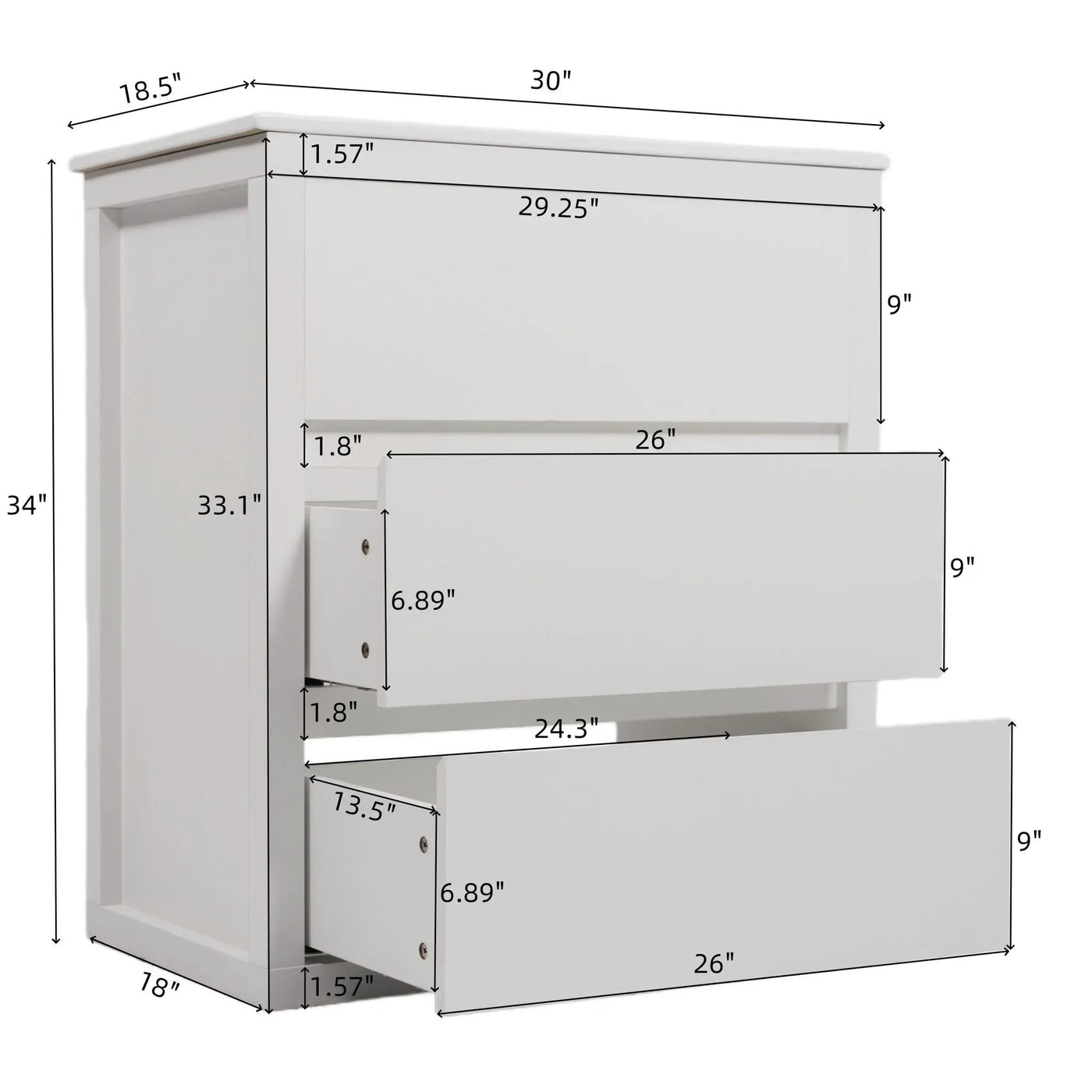 Freestanding Bathroom Vanity with Ceramic Sink and 2 Full Extension Drawers by HouseOfZazla