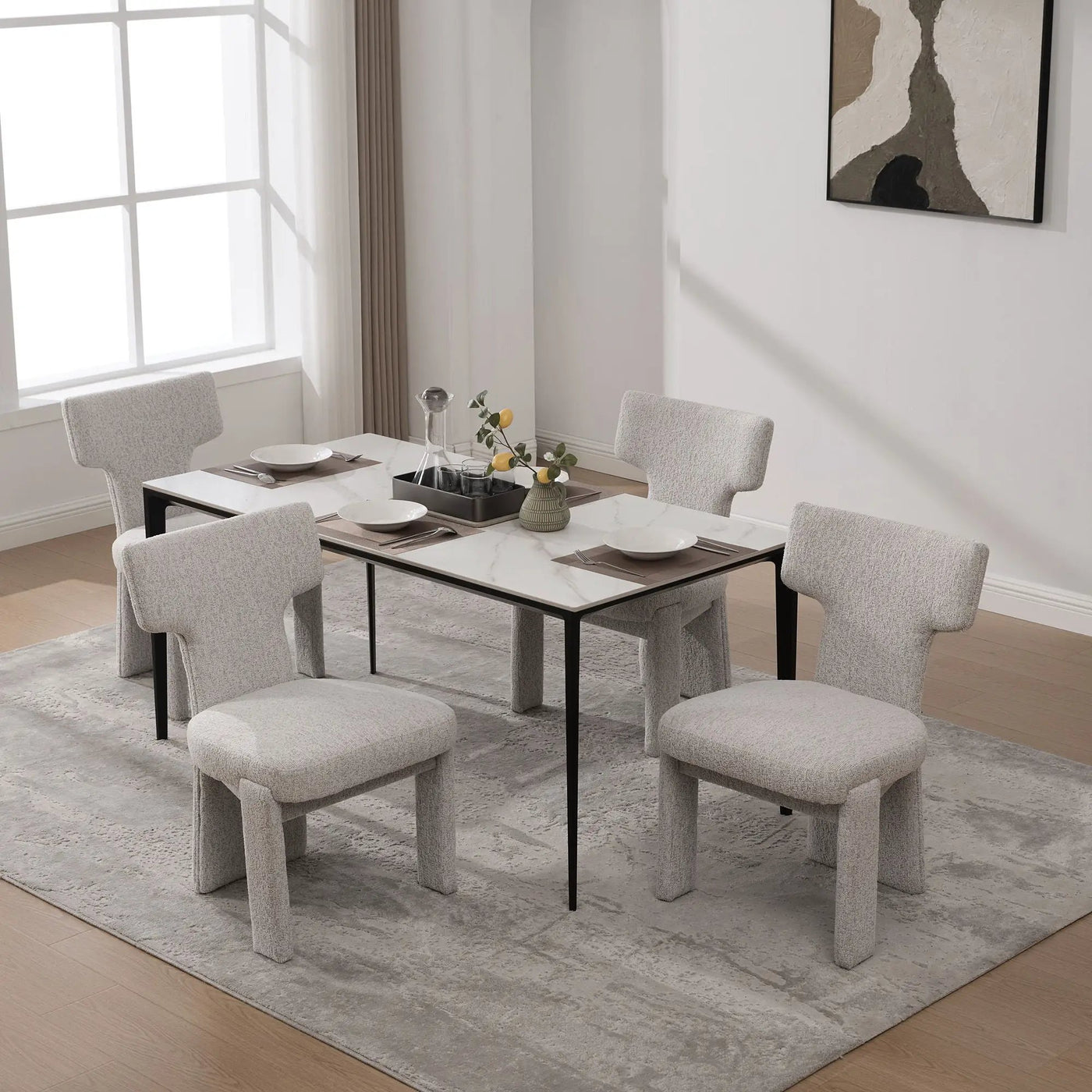 Armless Curved Back Accent Chairs by Unique Piece Furniture