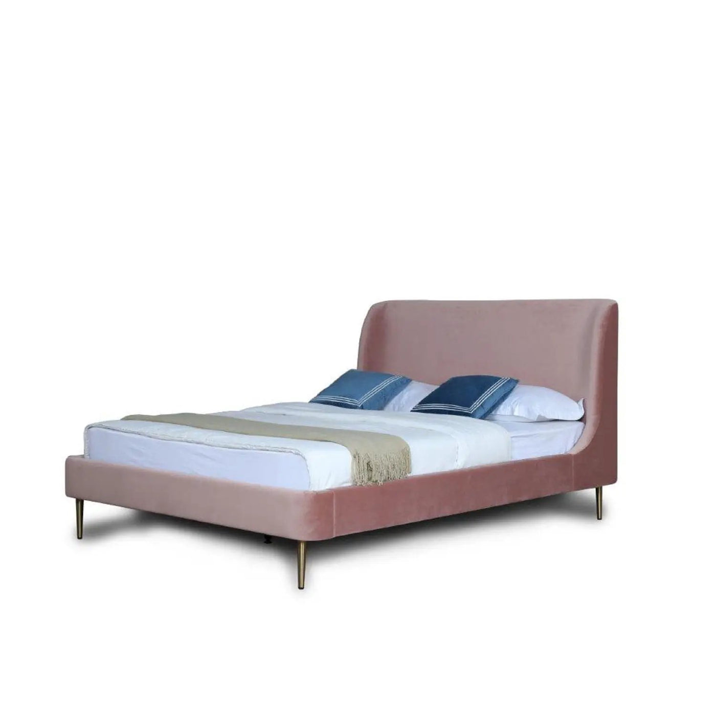 Heather - Upholstered Bed With Curved Headboard by HouseOfZazla