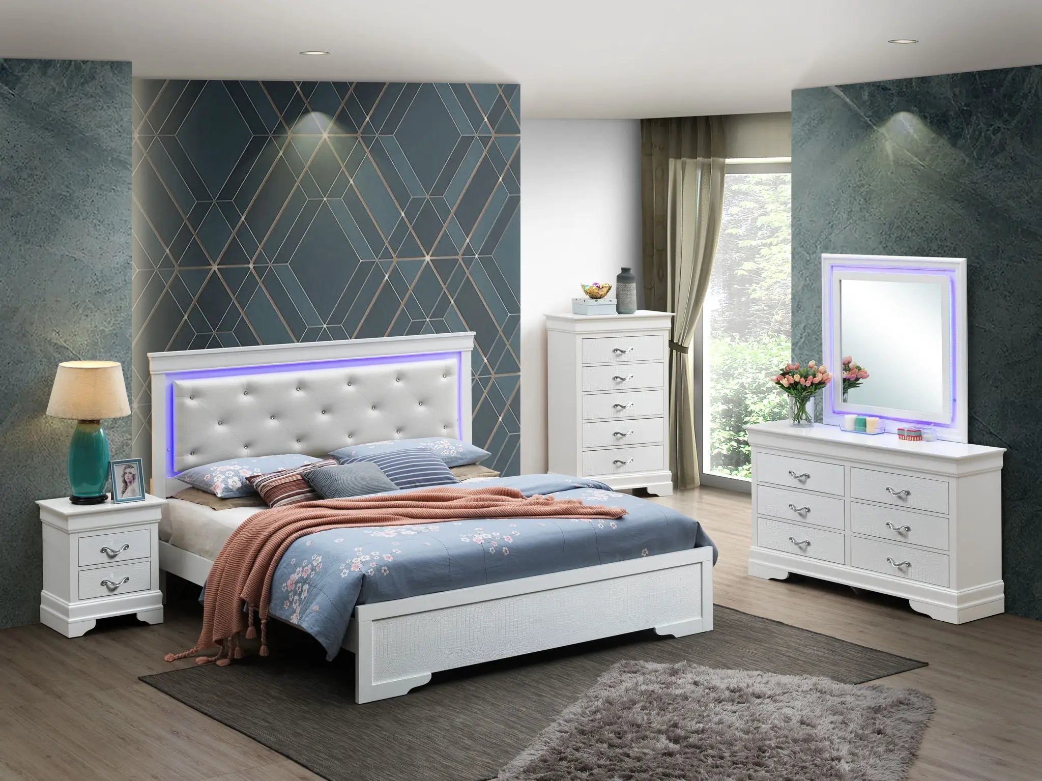 LED Elegant Bed by Unique Piece Furniture