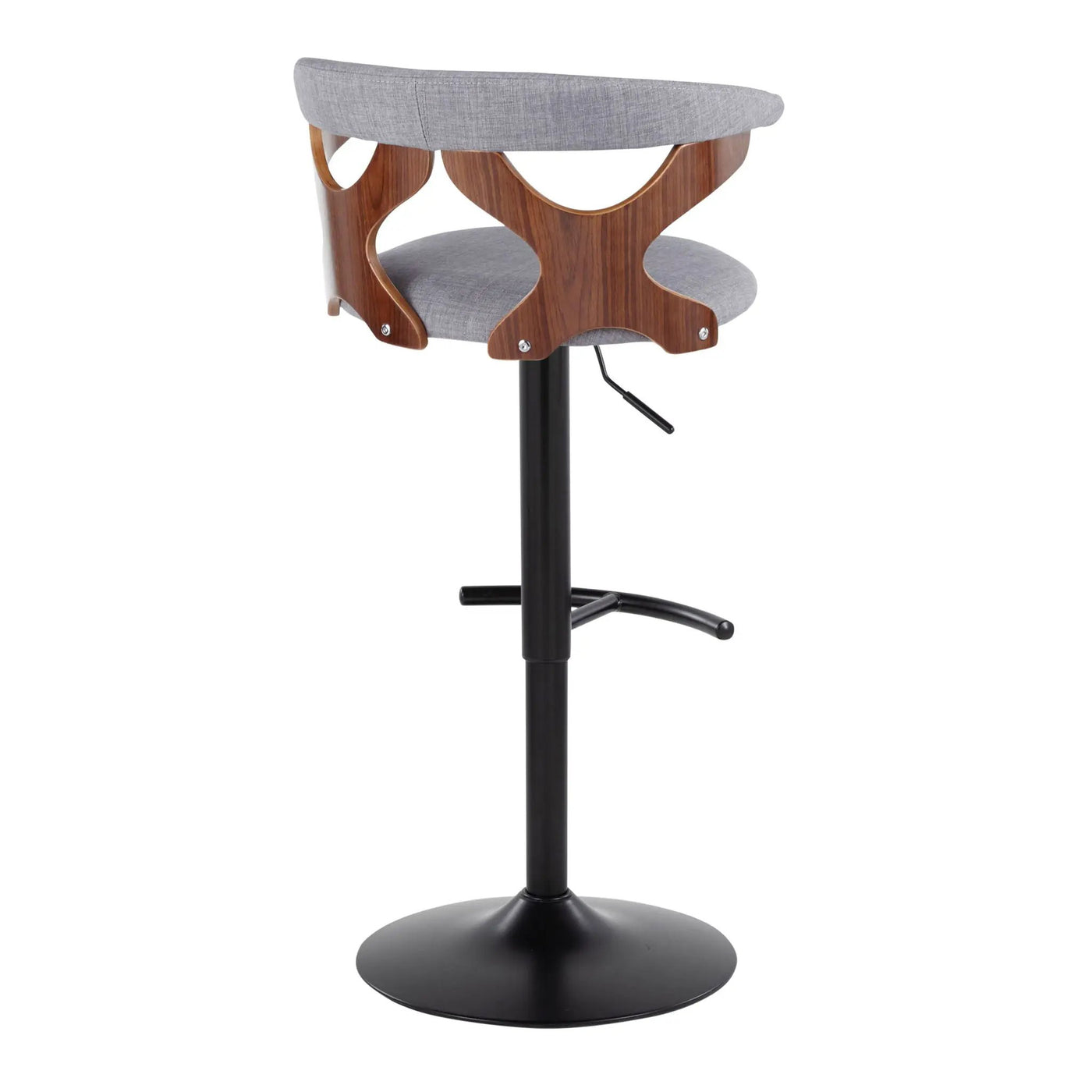 Gardenia - Contemporary Adjustable Barstool, Swivel With Rounded T Footrest (Set of 2) by HouseOfZazla