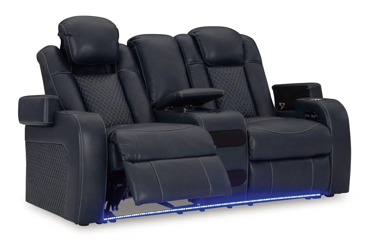 Fyne-dyme - Power Reclining Loveseat With Console/Adj Hdrst by Unique Piece Furniture