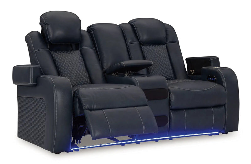 Fyne-dyme - Power Reclining Loveseat With Console/Adj Hdrst by Unique Piece Furniture