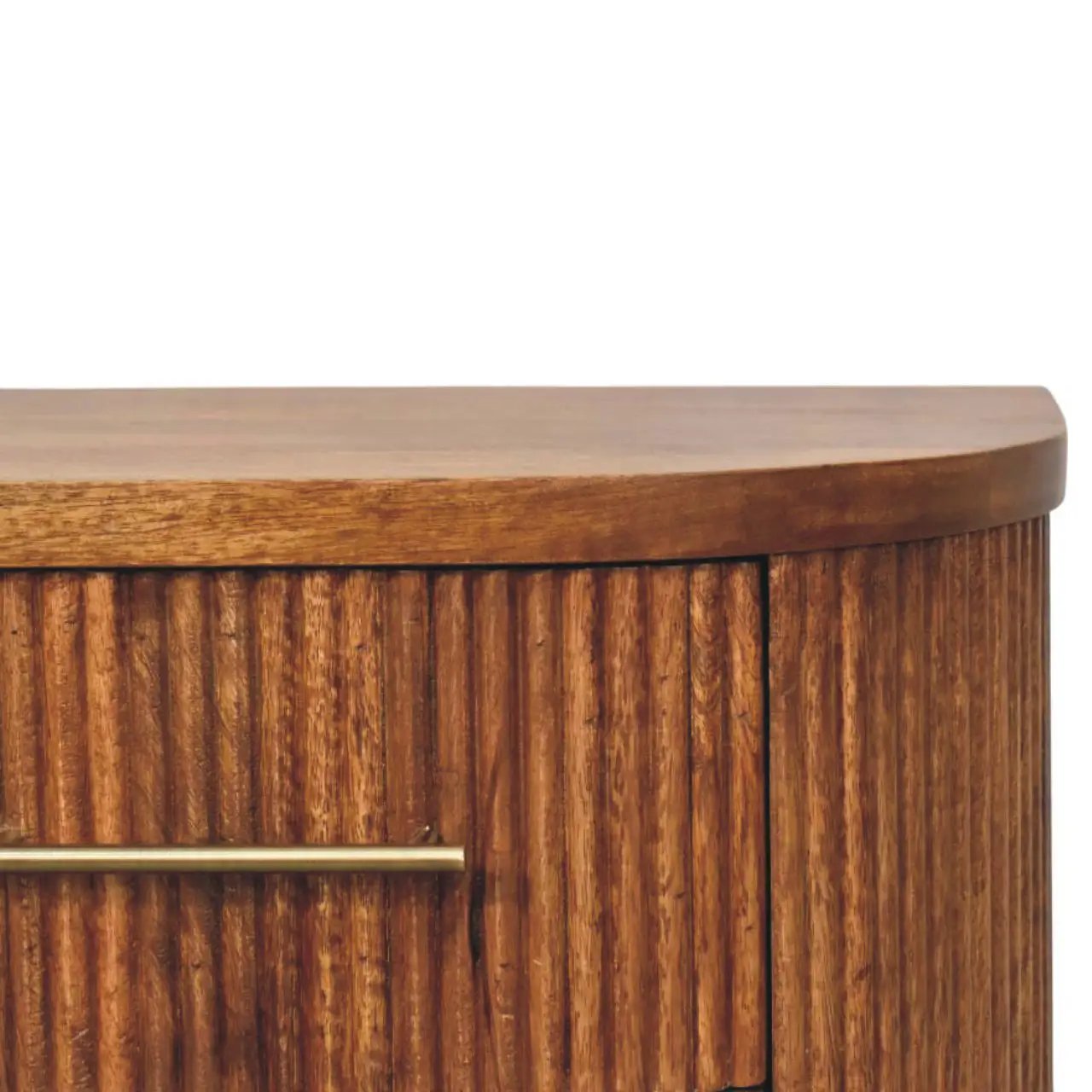 Solid Wood Ribbed Bedside Table by HouseOfZazla