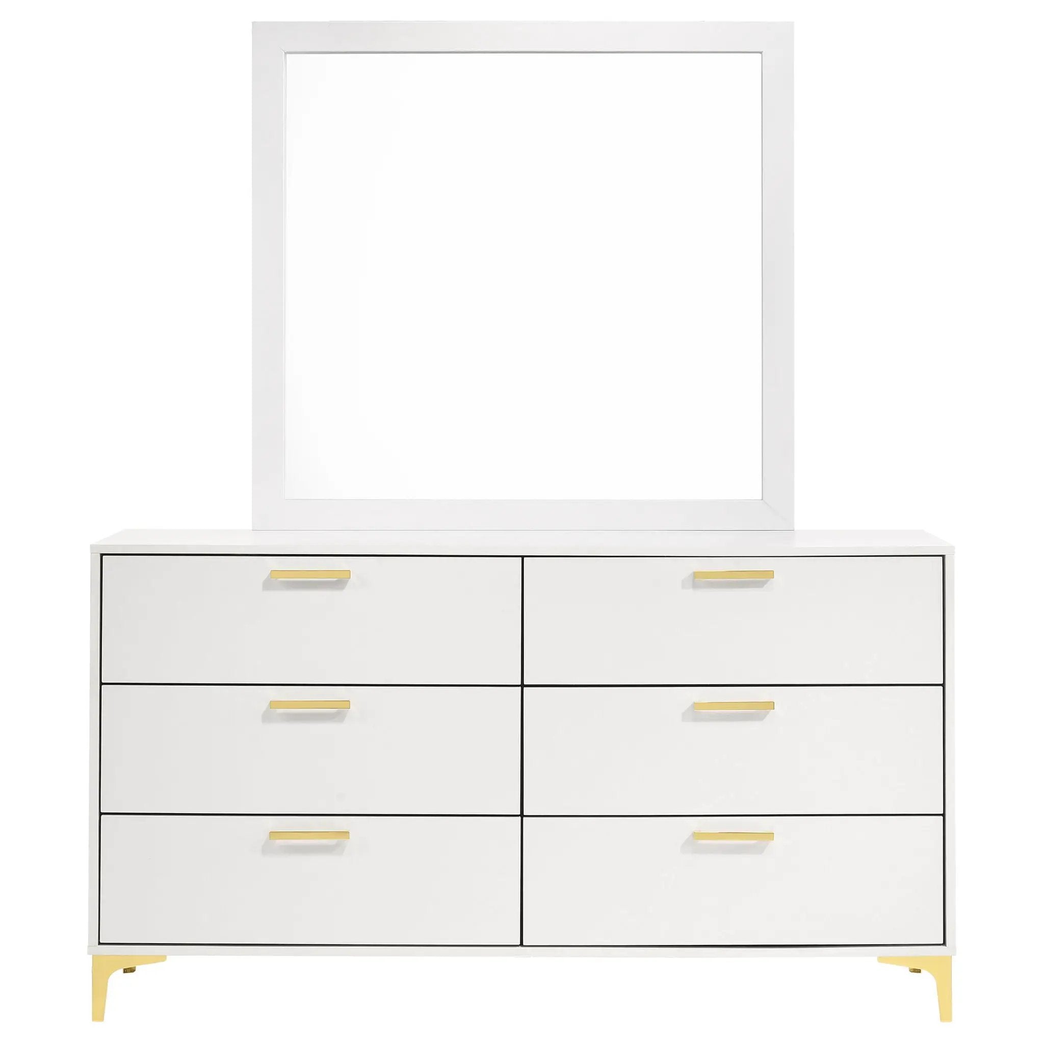 Kendall 6-drawer Dresser with Mirror White by Unique Piece Furniture